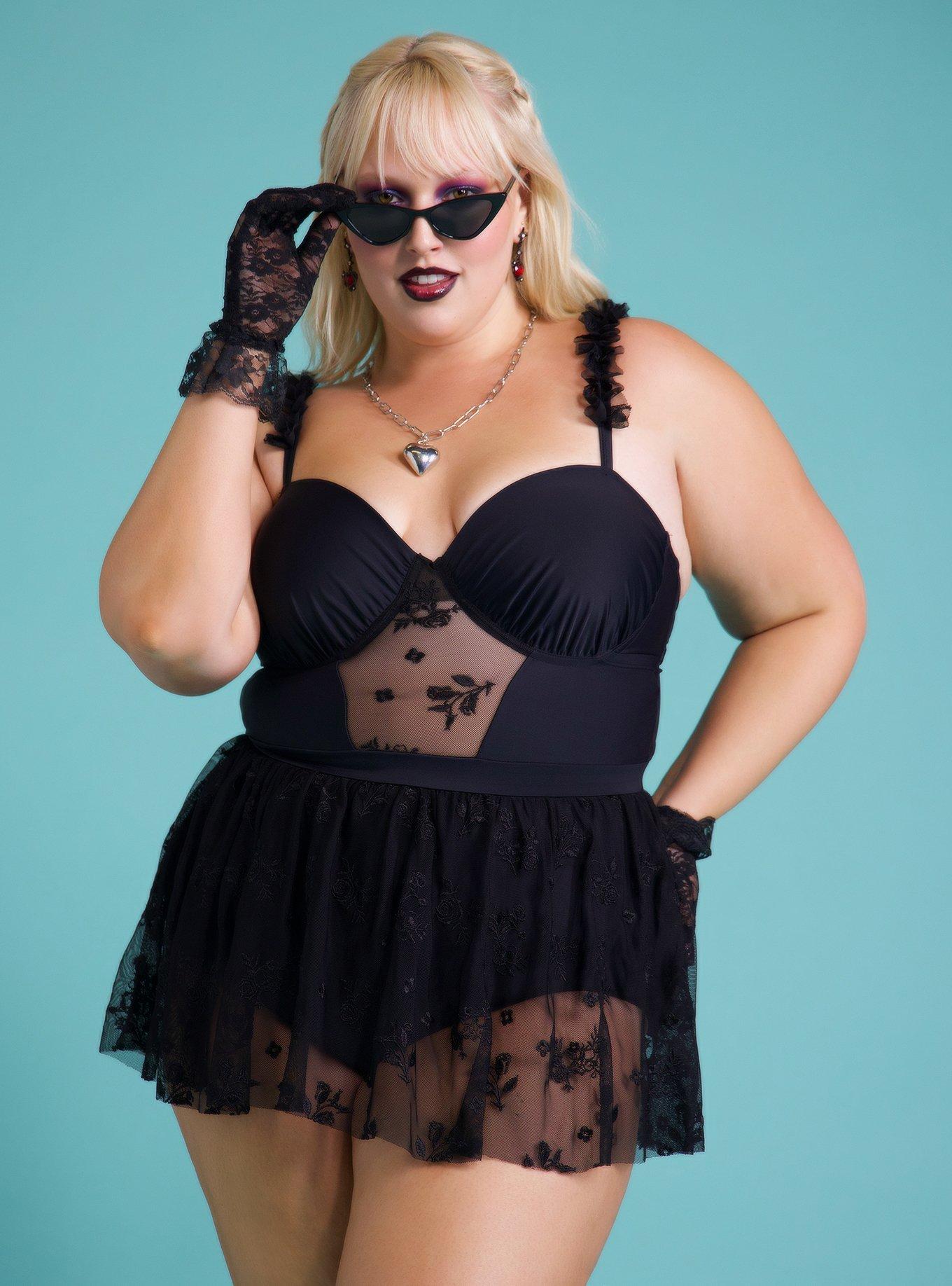 Disney Sleeping Beauty Aurora Floral Halter Swim Top Plus Size
