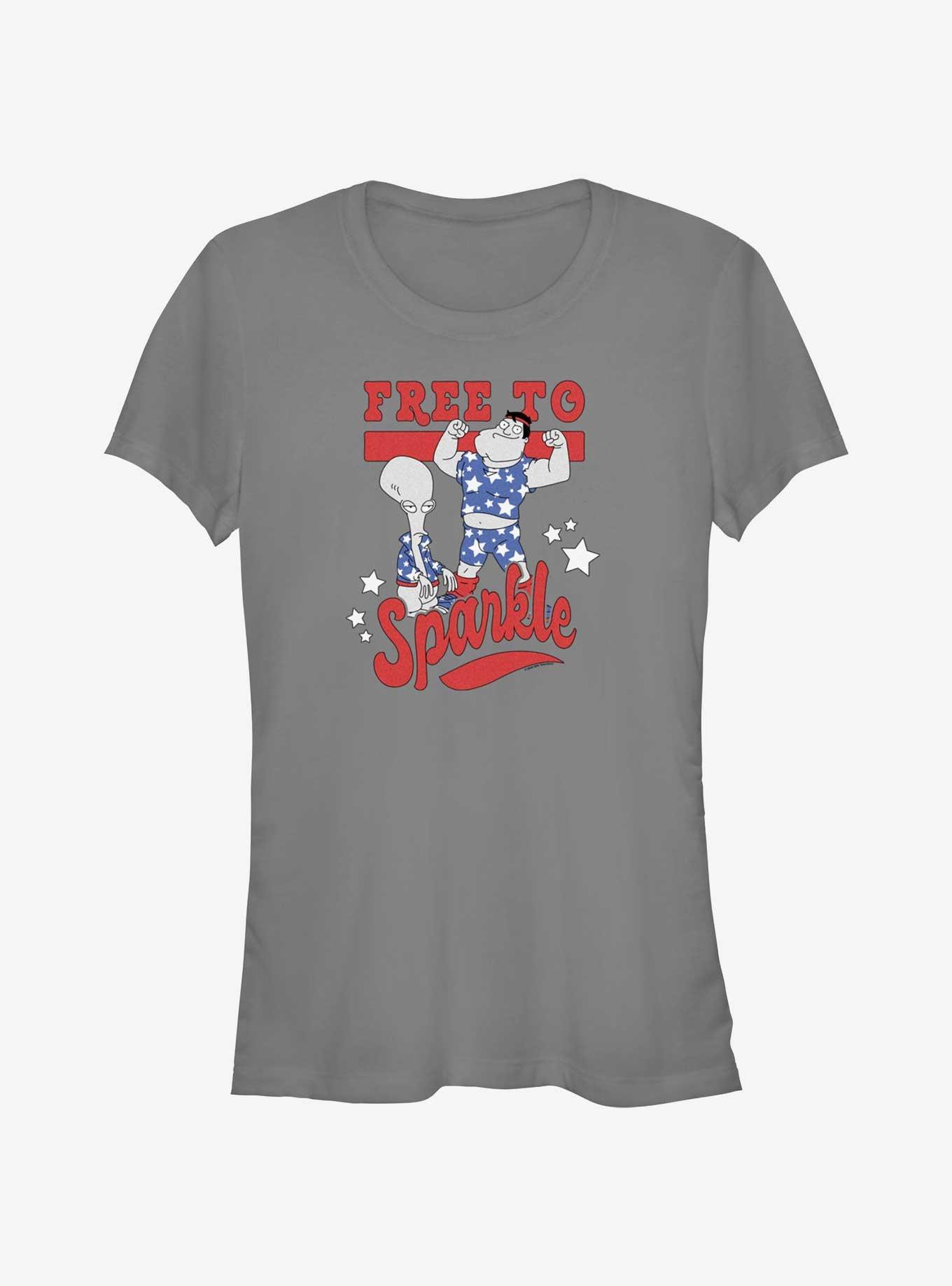 American Dad Free To Sparkle Girls T-Shirt, CHARCOAL, hi-res