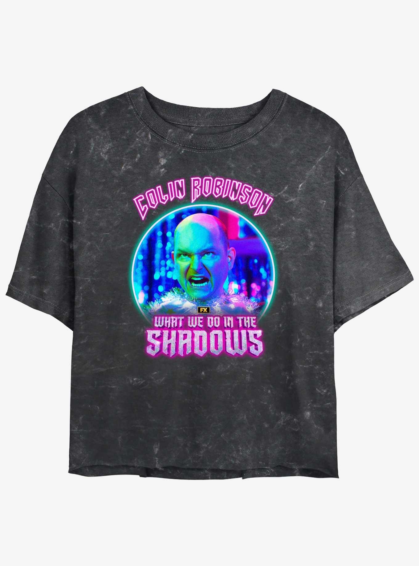 What We Do In The Shadows Neon Colin Girls Mineral Wash Crop T-Shirt, , hi-res