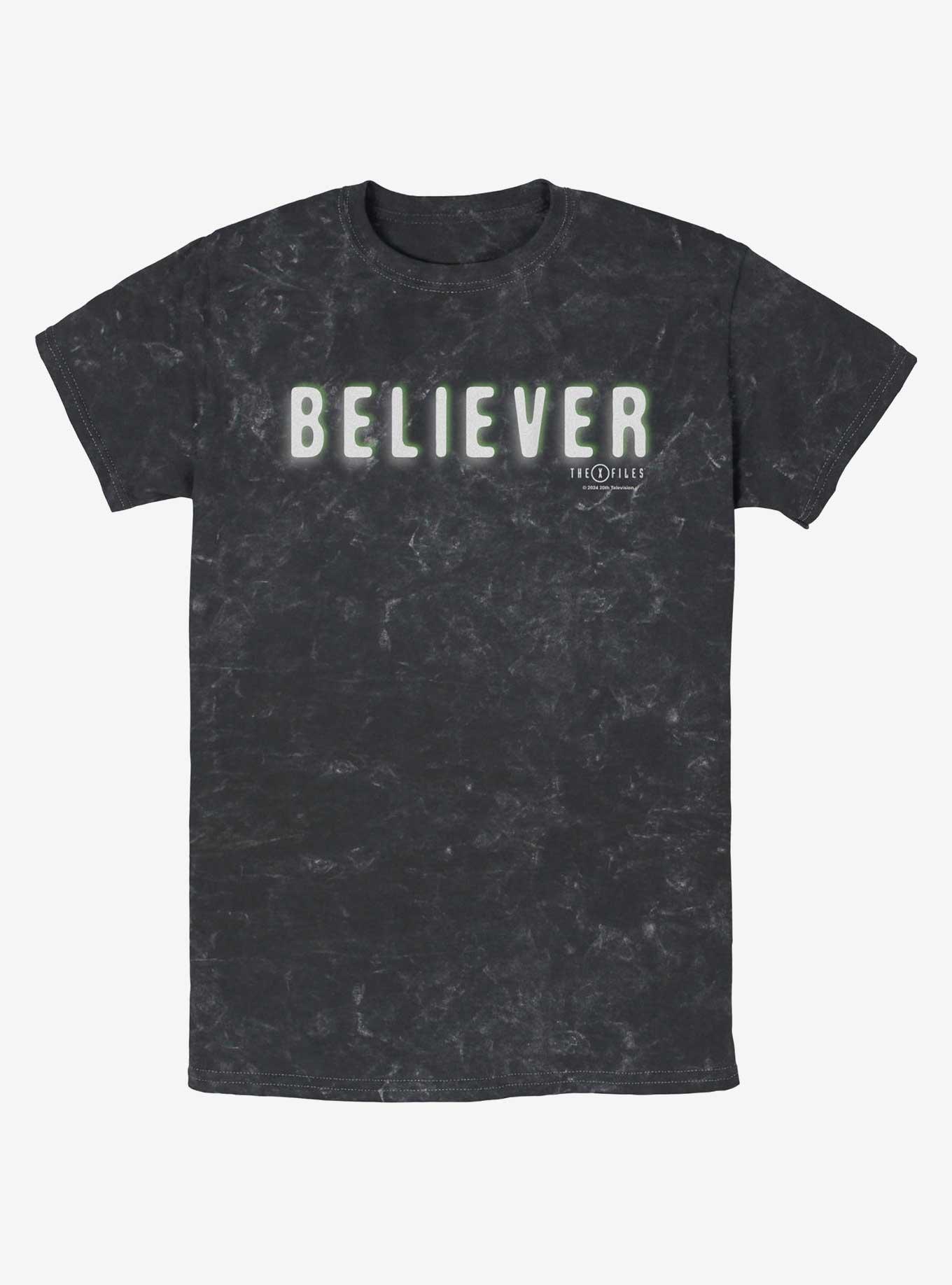 The X-Files Believer Mineral Wash T-Shirt, BLACK, hi-res