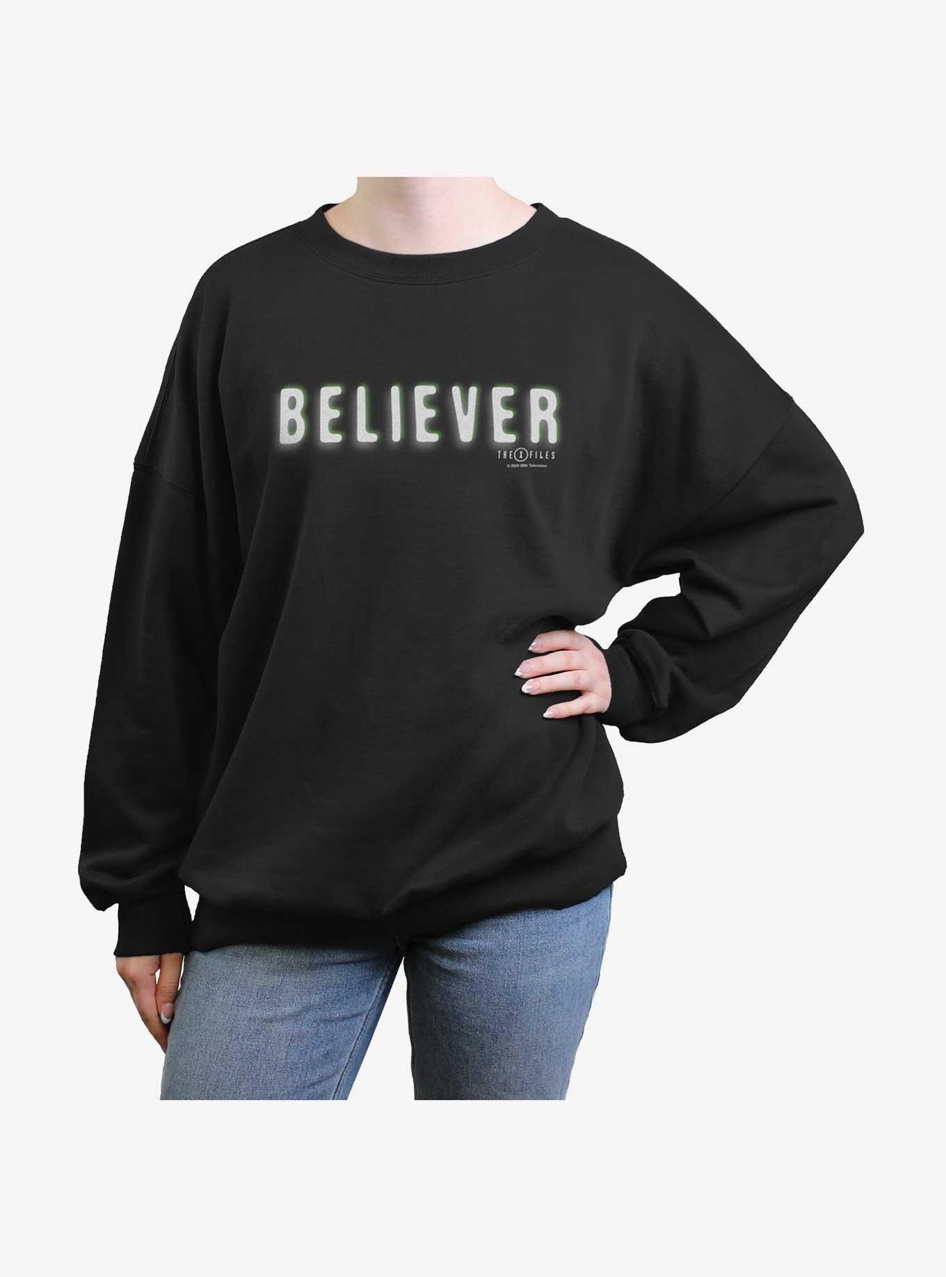 The X-Files Believer Girls Oversized Sweatshirt, BLACK, hi-res