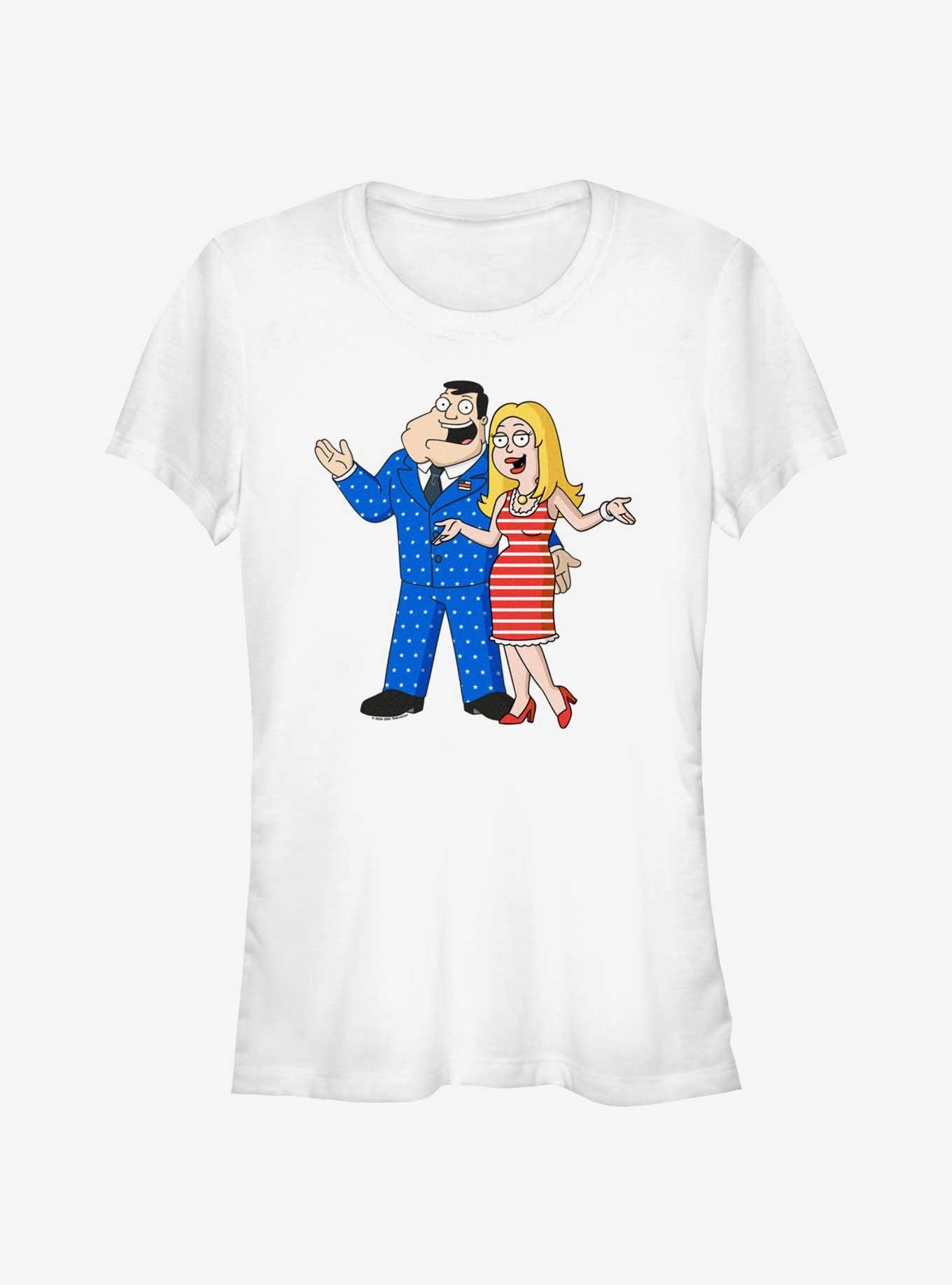American Dad Stan & Fran Pose Girls T-Shirt, WHITE, hi-res