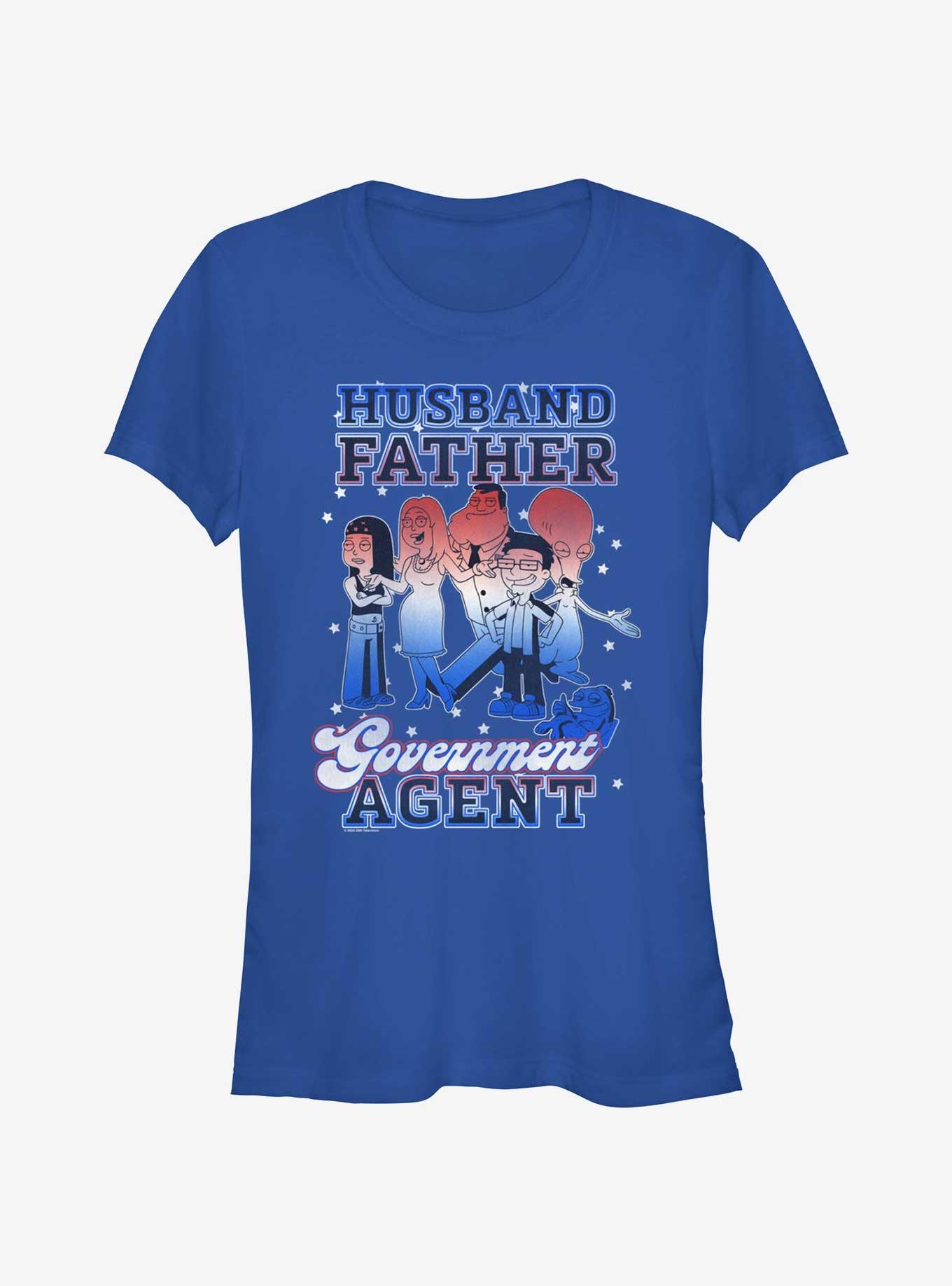 American Dad Goverment Agent Girls T-Shirt, ROYAL, hi-res