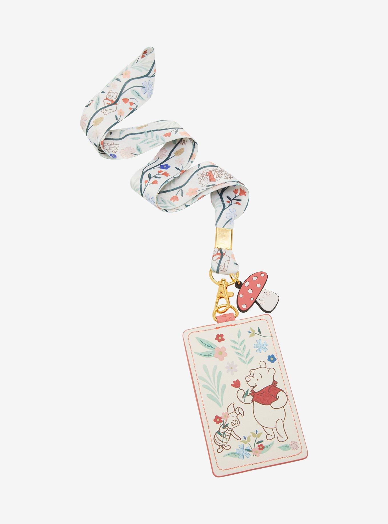 Loungefly Disney Winnie the Pooh Piglet & Pooh Bear Floral Lanyard, , hi-res