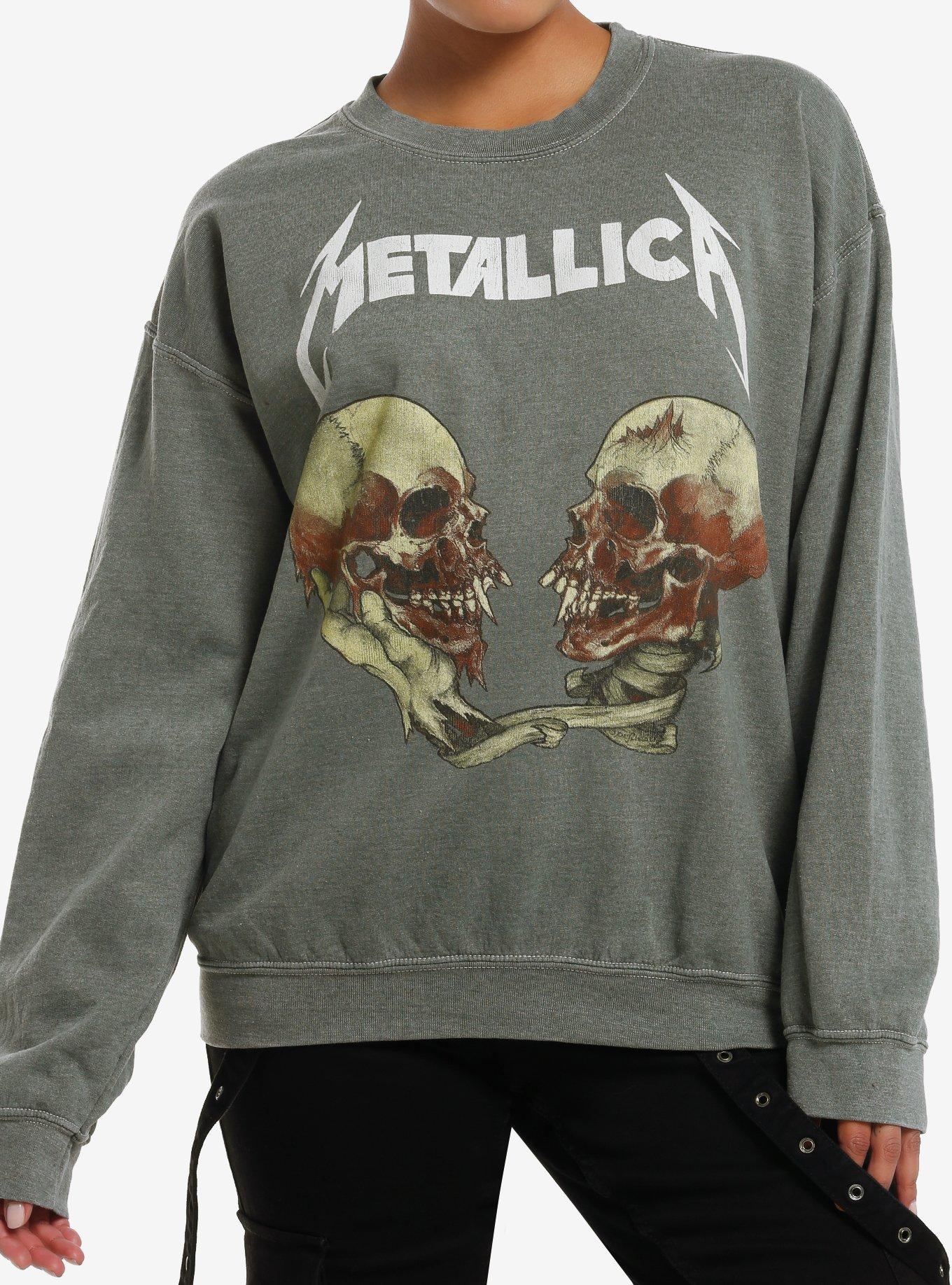 Metallica Double Skull Sweatshirt, MILITARY GREEN, hi-res