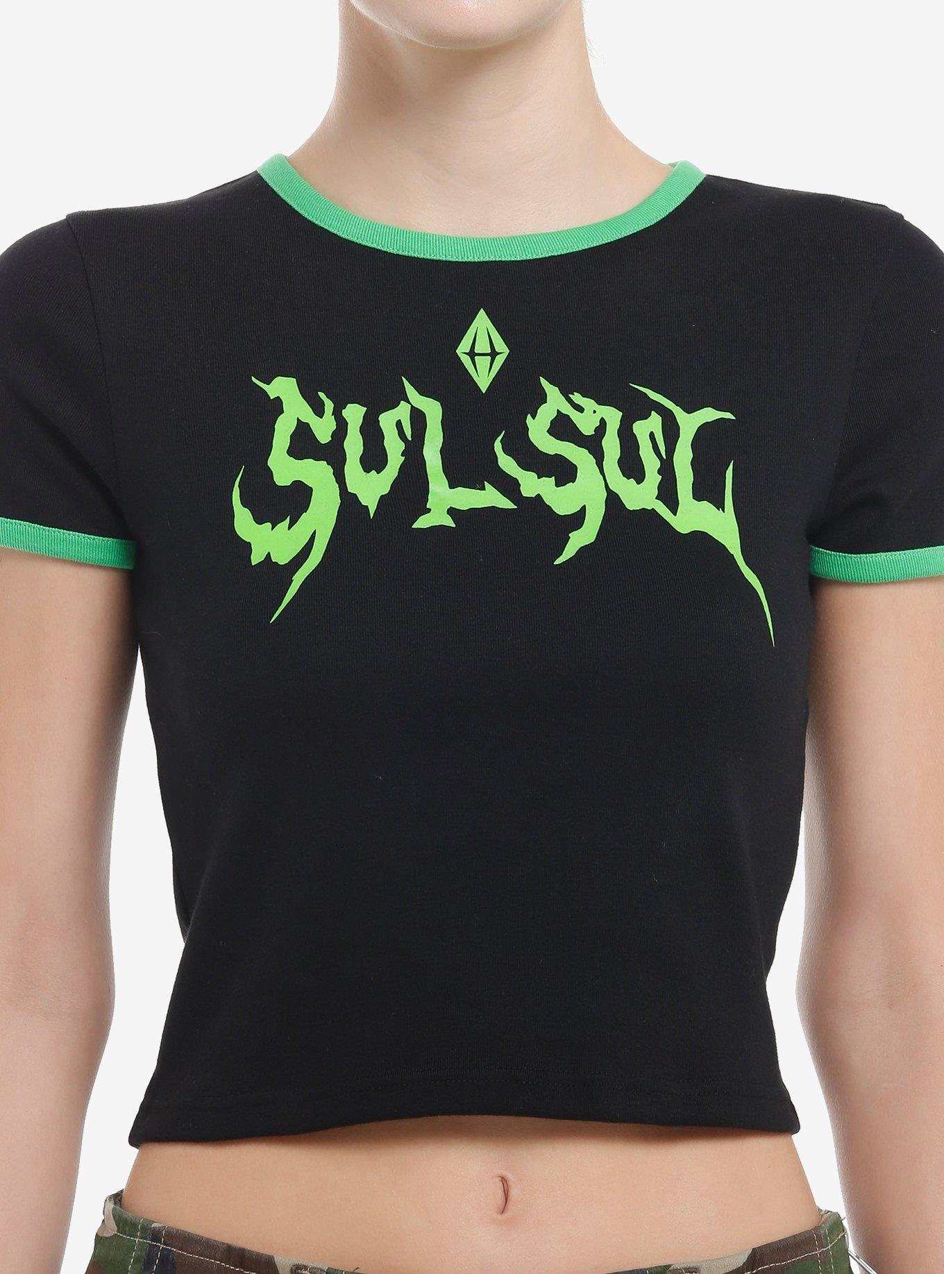 The Sims Sul Sul Green & Black Girls Baby Ringer T-Shirt, NEON GREEN, hi-res