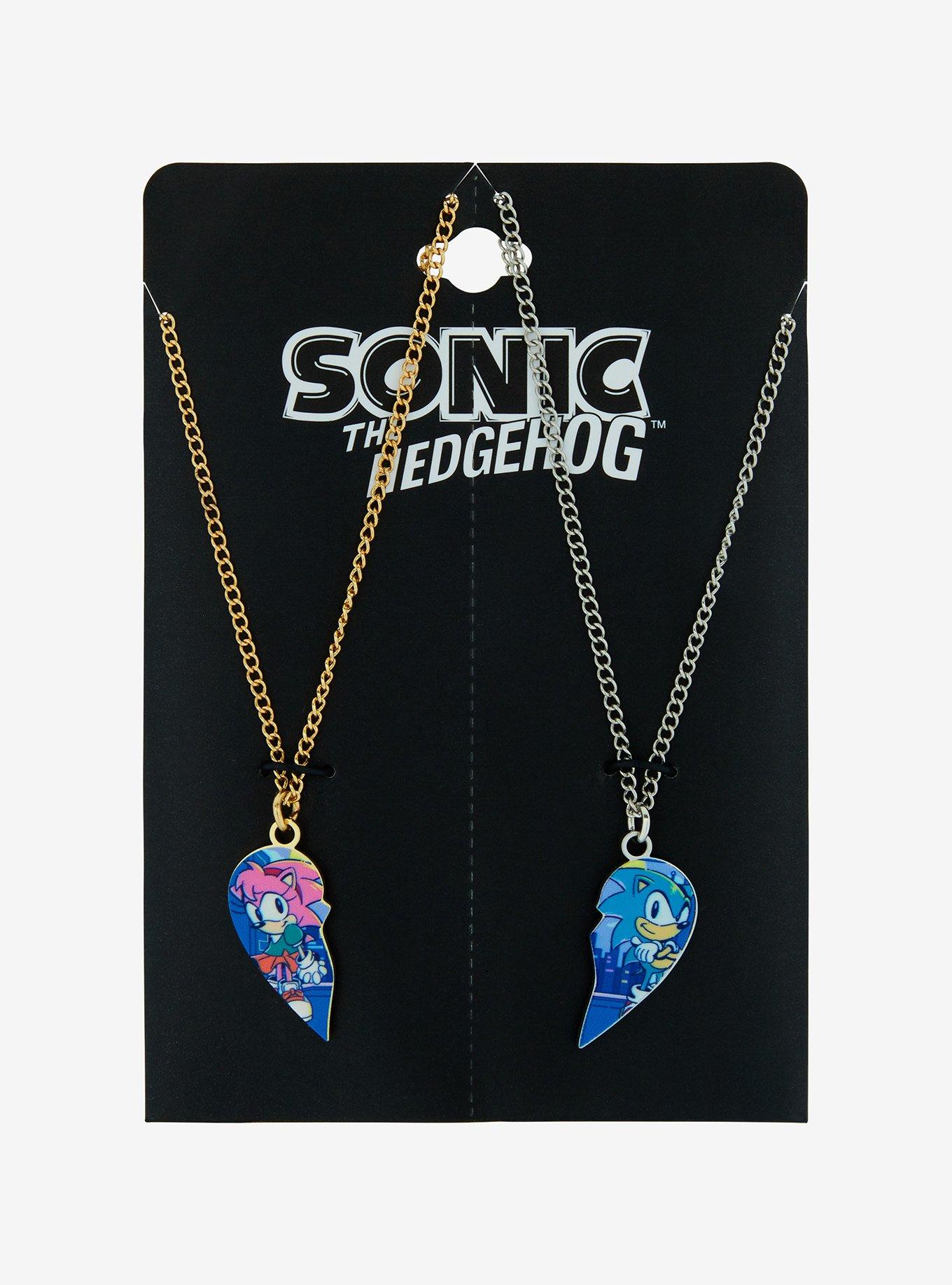 Sonic The Hedgehog Amy Rose & Sonic Heart Best Friend Necklace Set, , hi-res