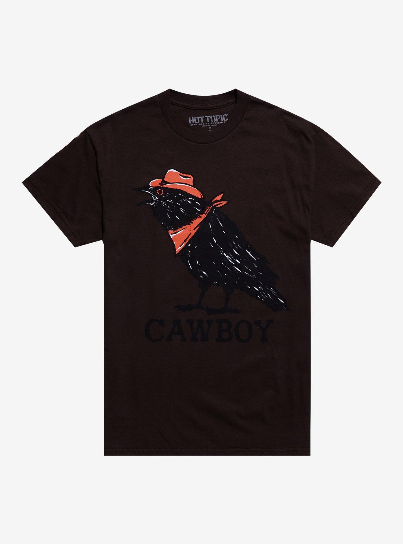 Crow Cowboy T-Shirt By Triagus, BROWN, hi-res