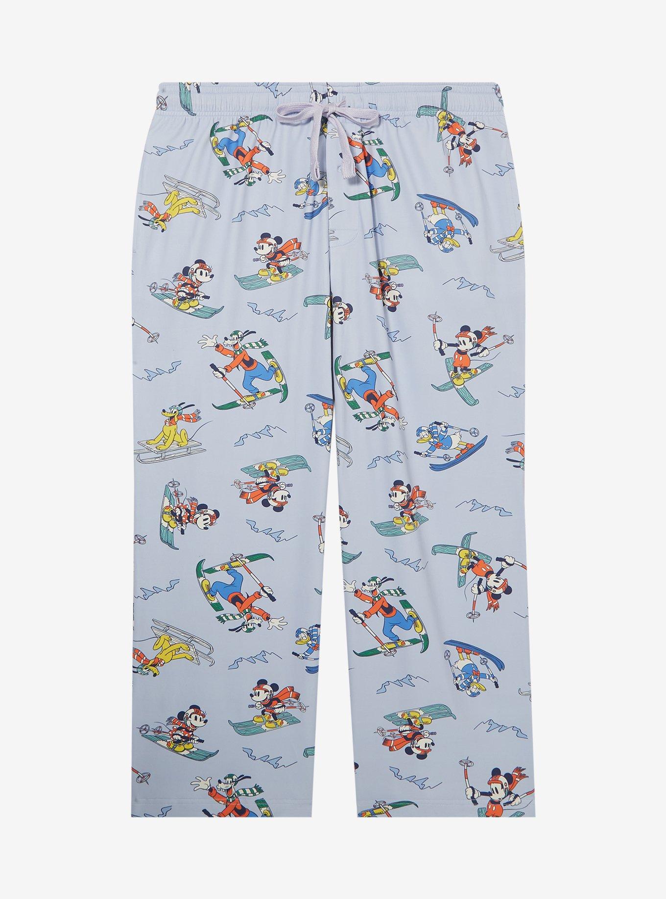 Disney Mickey and Friends Skiing Allover Print Women's Plus Size Sleep Pants - BoxLunch Exclusive, , hi-res