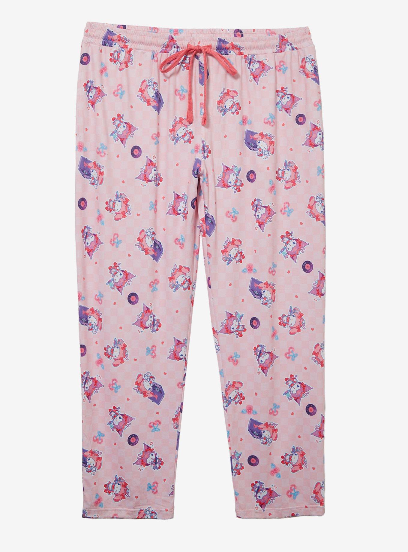 Sanrio Kuromi and My Melody Diner Allover Print Women's Plus Size Sleep Pants, , hi-res