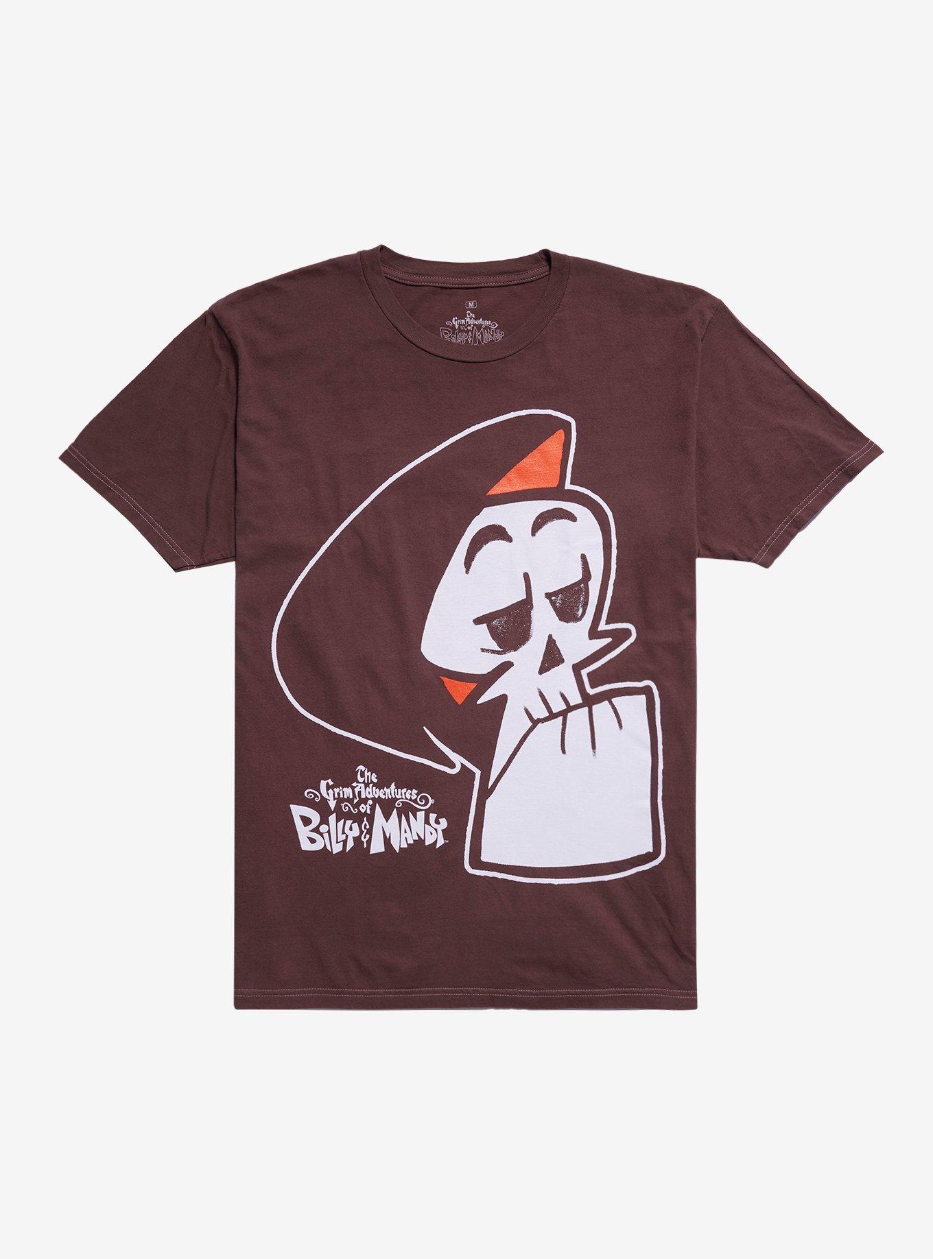 The Grim Adventures Of Billy And Mandy Grim Double-Sided T-Shirt, BROWN, hi-res