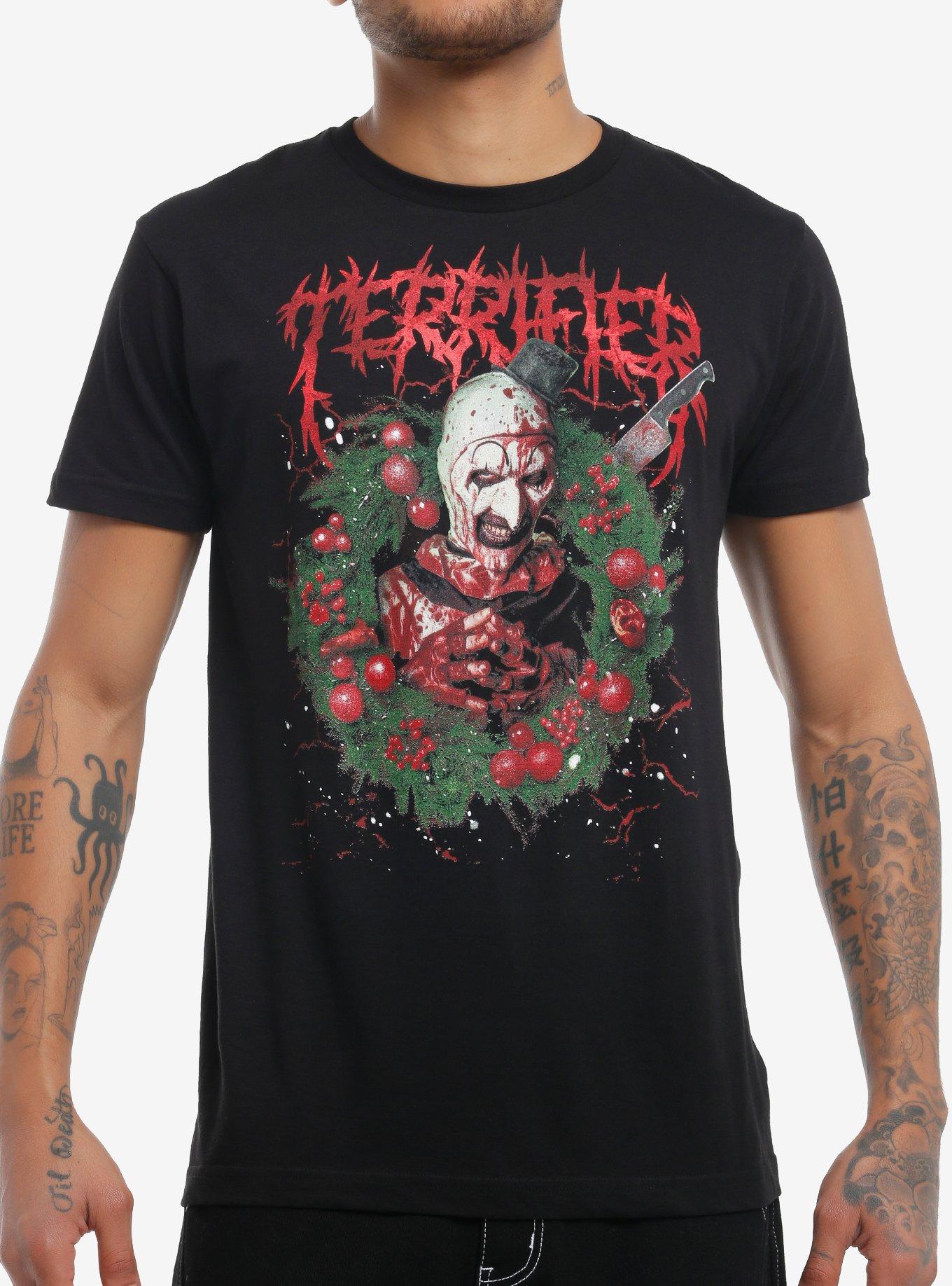 Terrifier Art The Clown Wreath T-Shirt, , hi-res