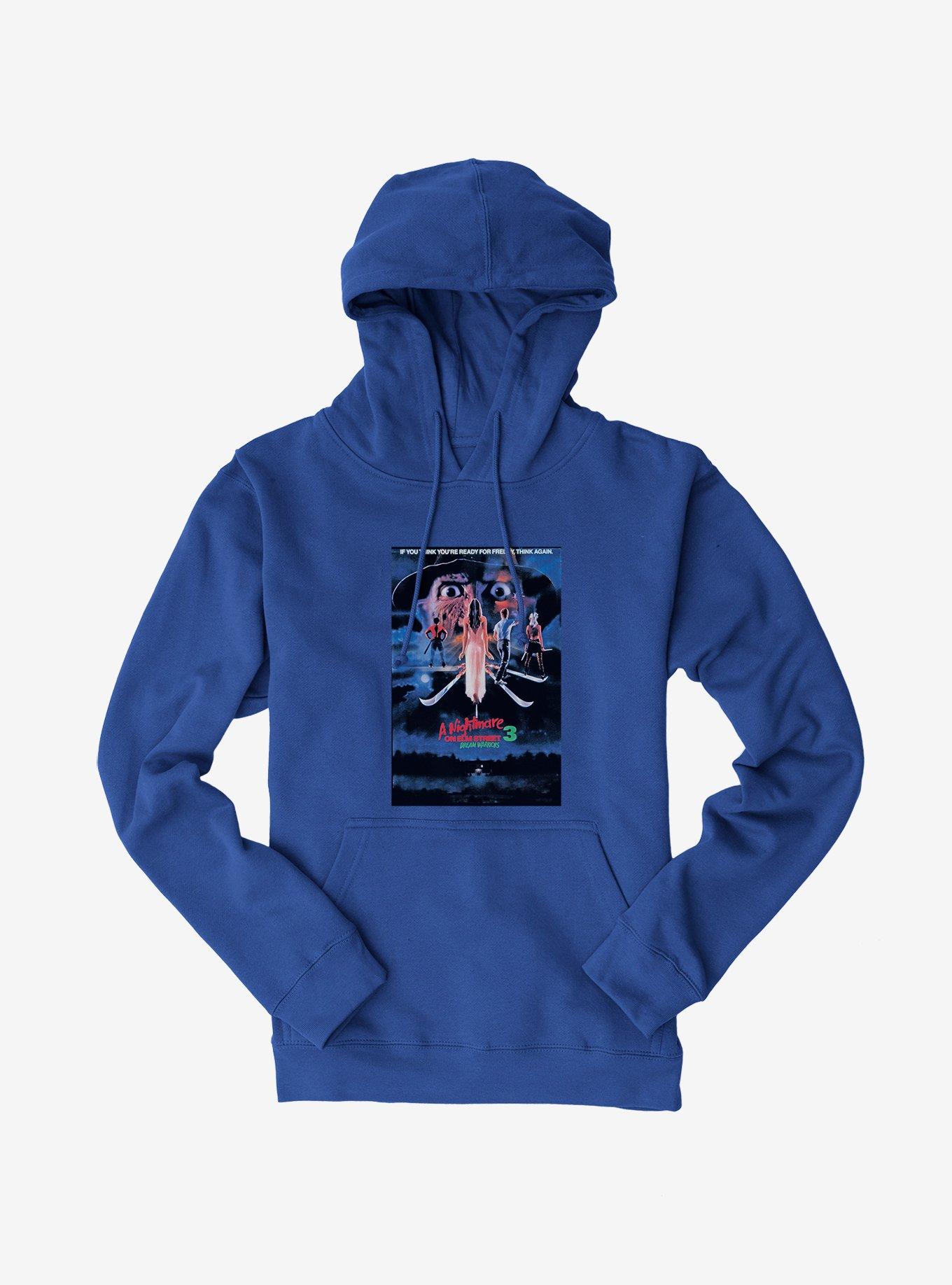 A Nightmare On Elm Street 3: Dream Warriors Poster Hoodie, ROYAL, hi-res