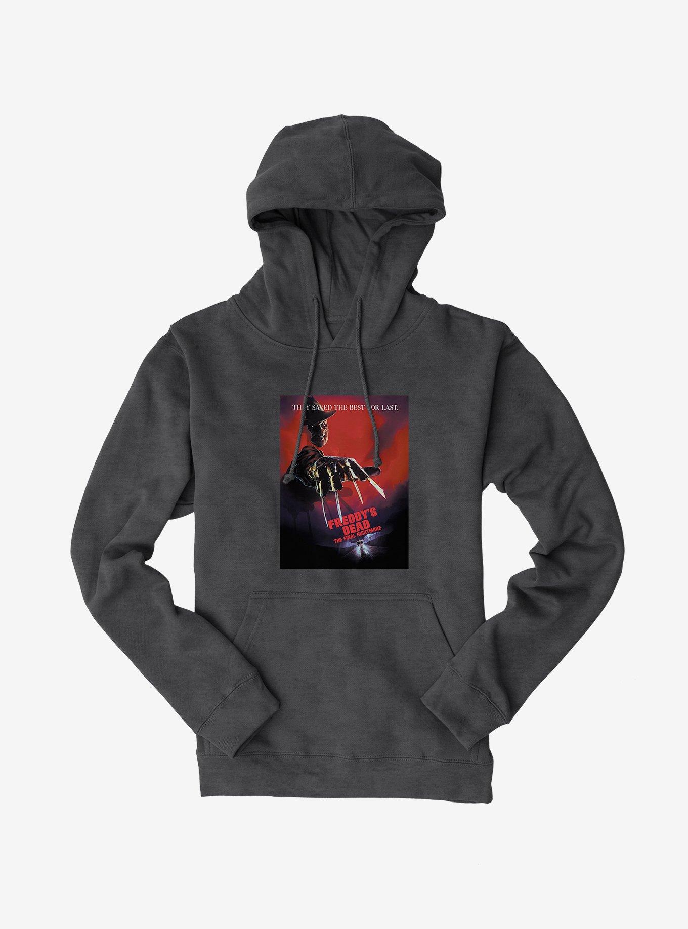 A Nightmare On Elm Street Freddys Dead Poster Hoodie, DARK HEATHER, hi-res