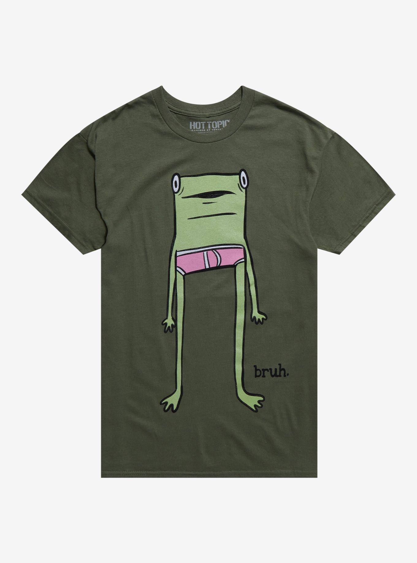 Bruh Frog T-Shirt By Michael Olson Art, SAGE, hi-res