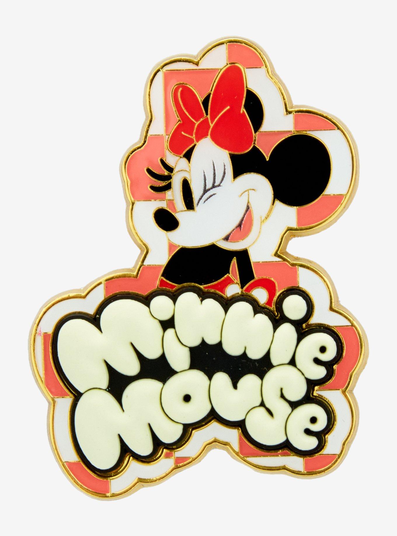 Loungefly Disney Minnie Mouse Checkered Portrait Enamel Pin - BoxLunch Exclusive, , hi-res