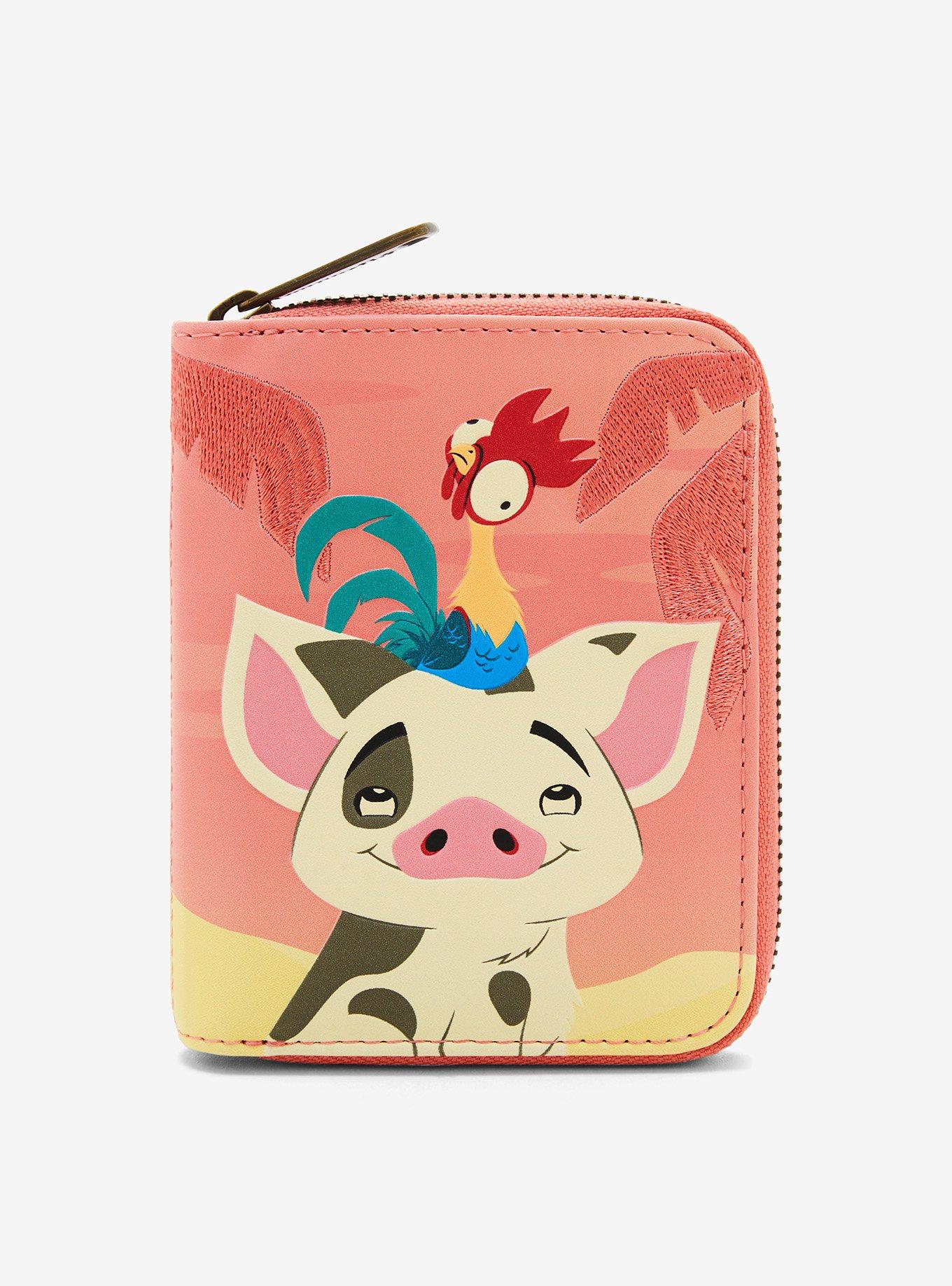 Loungefly Disney Moana Pua & Hei Hei Sunset Wallet — BoxLunch Exclusive, , hi-res