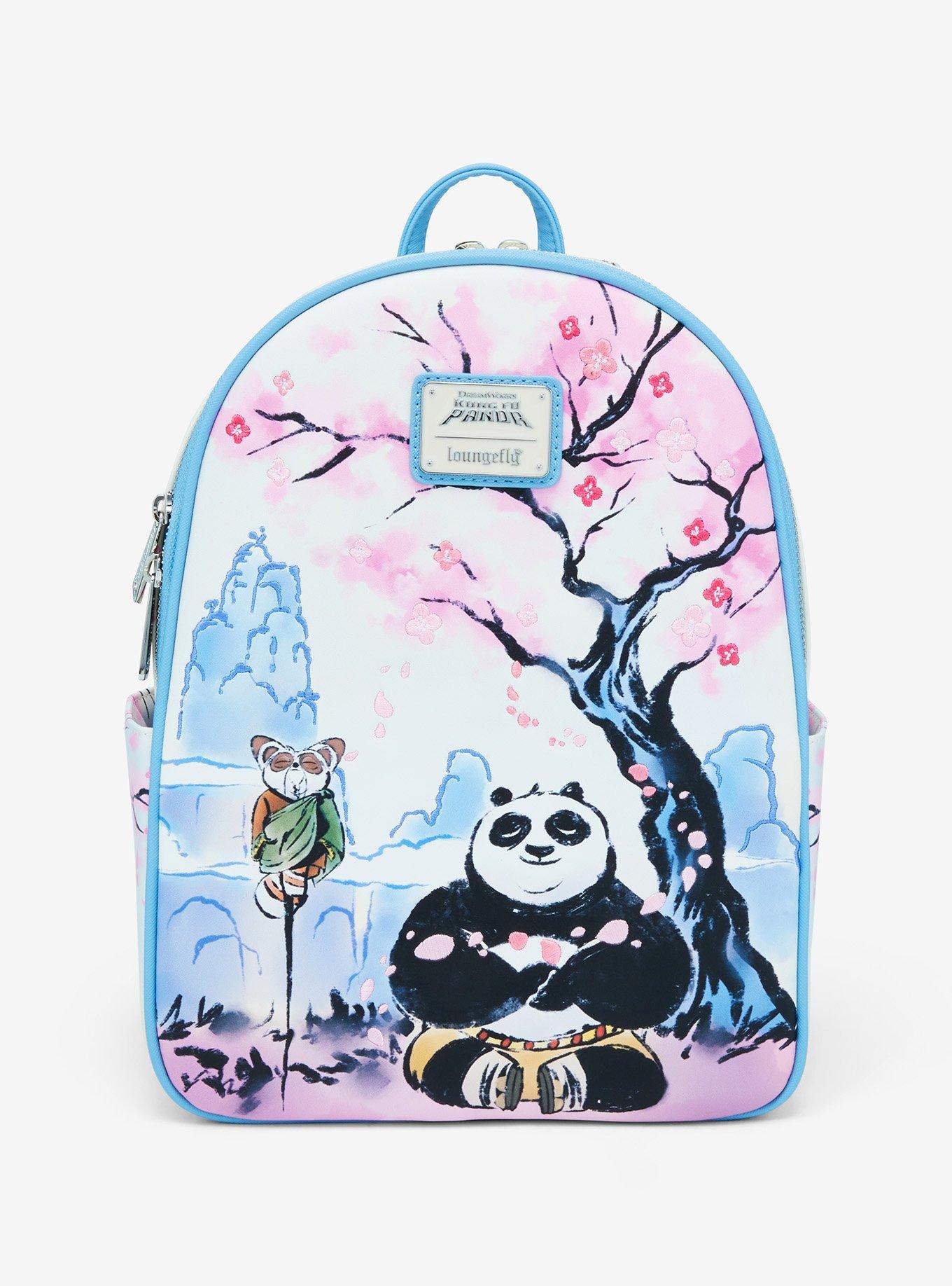 Loungefly DreamWorks Kung Fu Panda Po & Master Shifu Cherry Blossom Mini Backpack - BoxLunch Exclusive, , hi-res