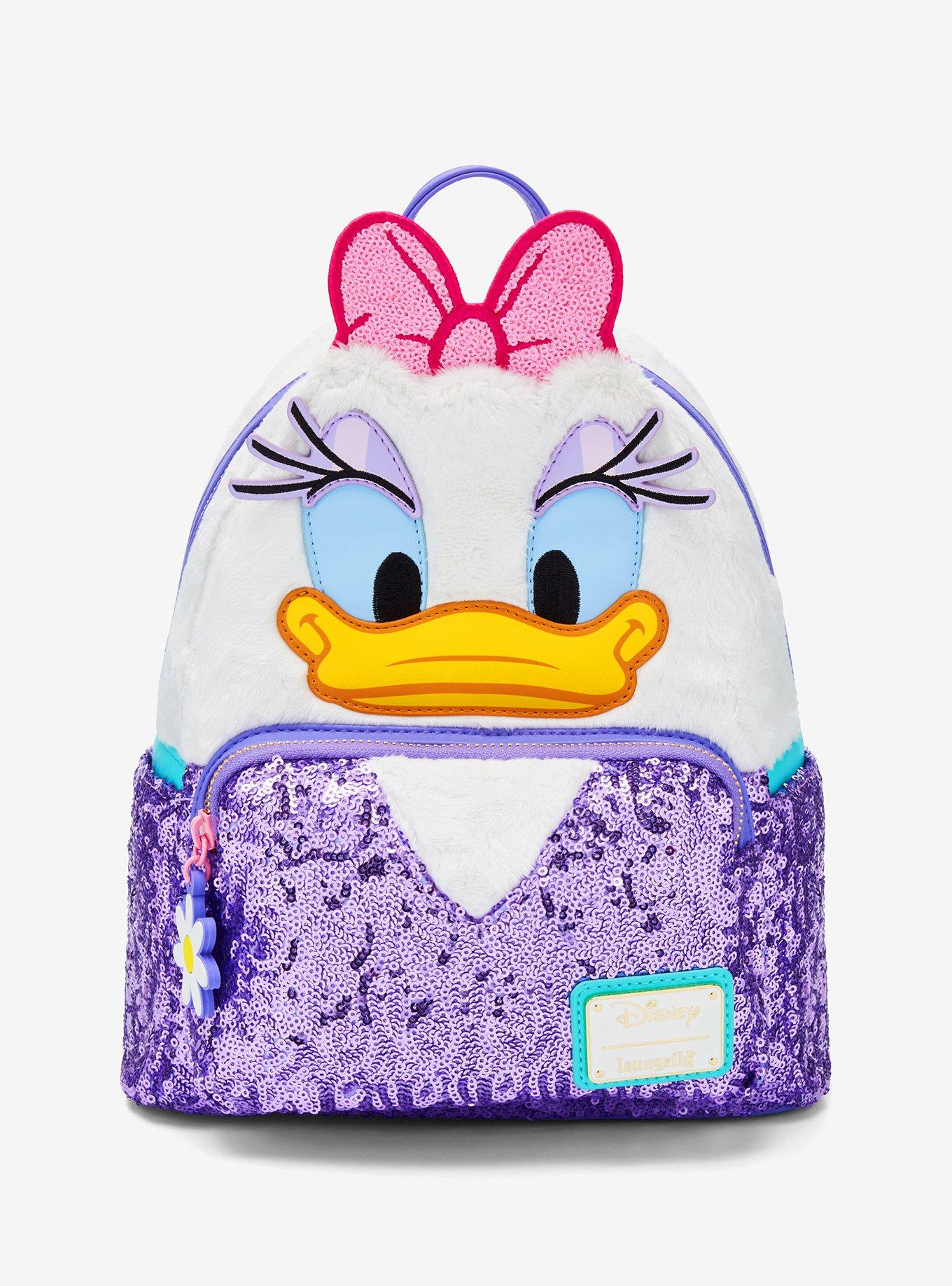 Loungefly Disney Daisy Duck Plush & Sequined Mini Backpack  display picture 2
