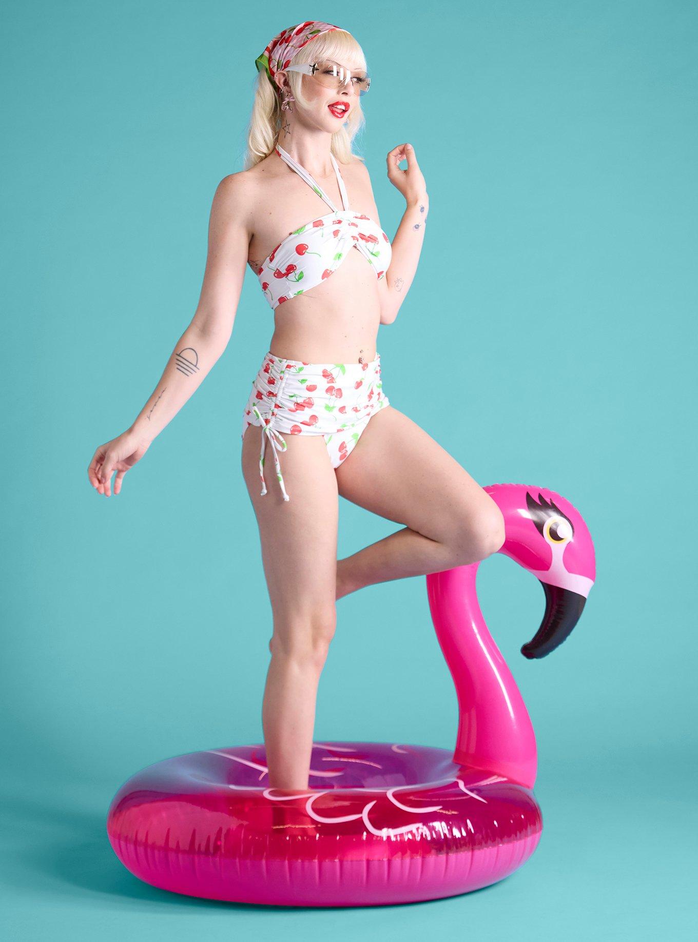 Cherry Shimmer Skirted Swim Bottoms, , hi-res