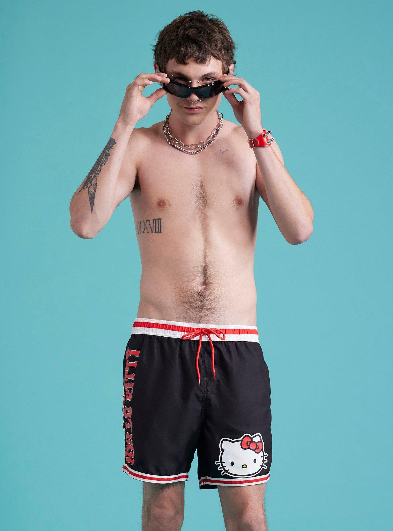 Hello Kitty Varsity Swim Trunks Hot Topic