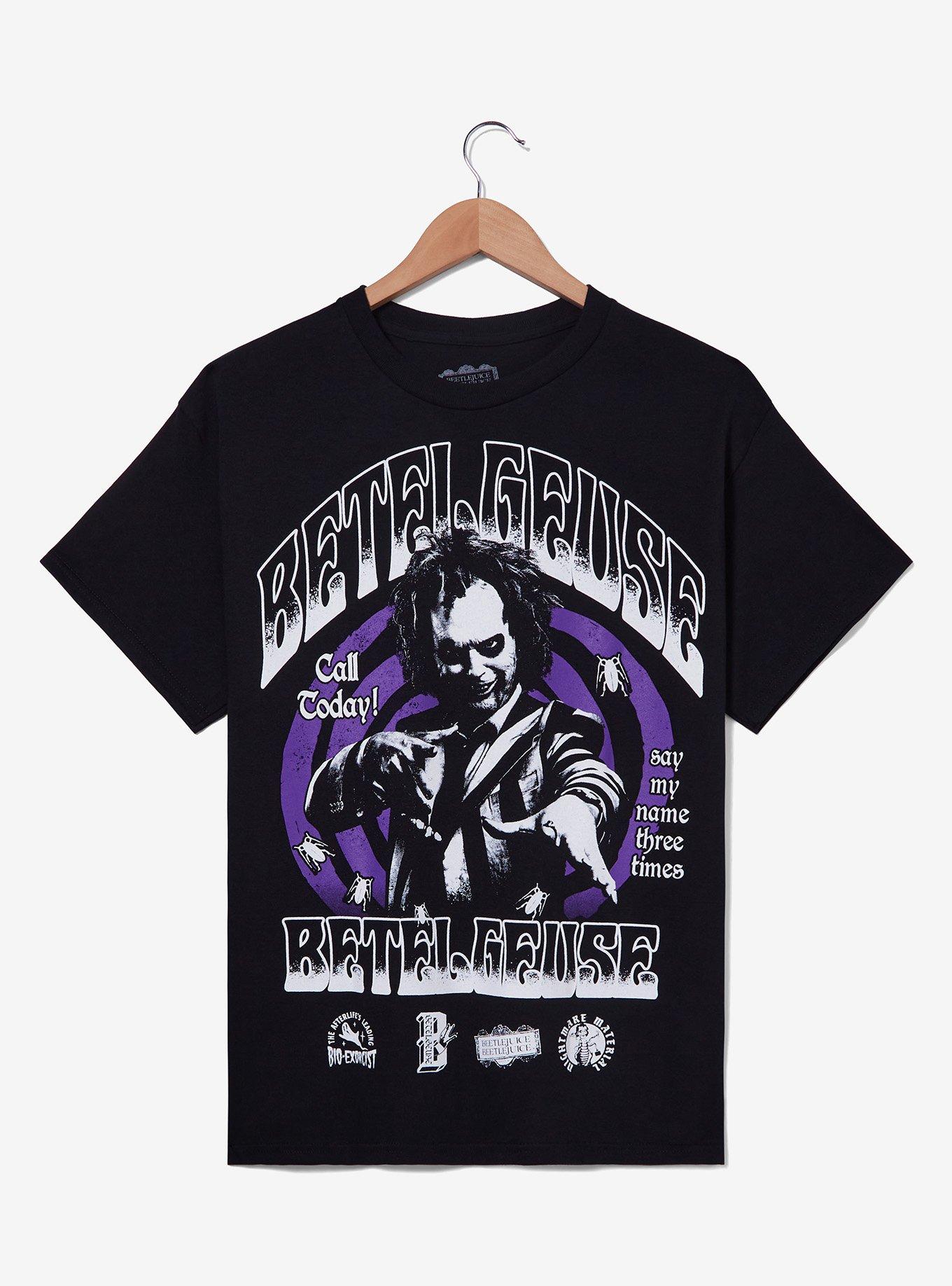 Beetlejuice Beetlejuice Spiral Advertisement T-Shirt — BoxLunch Exclusive, BLACK, hi-res