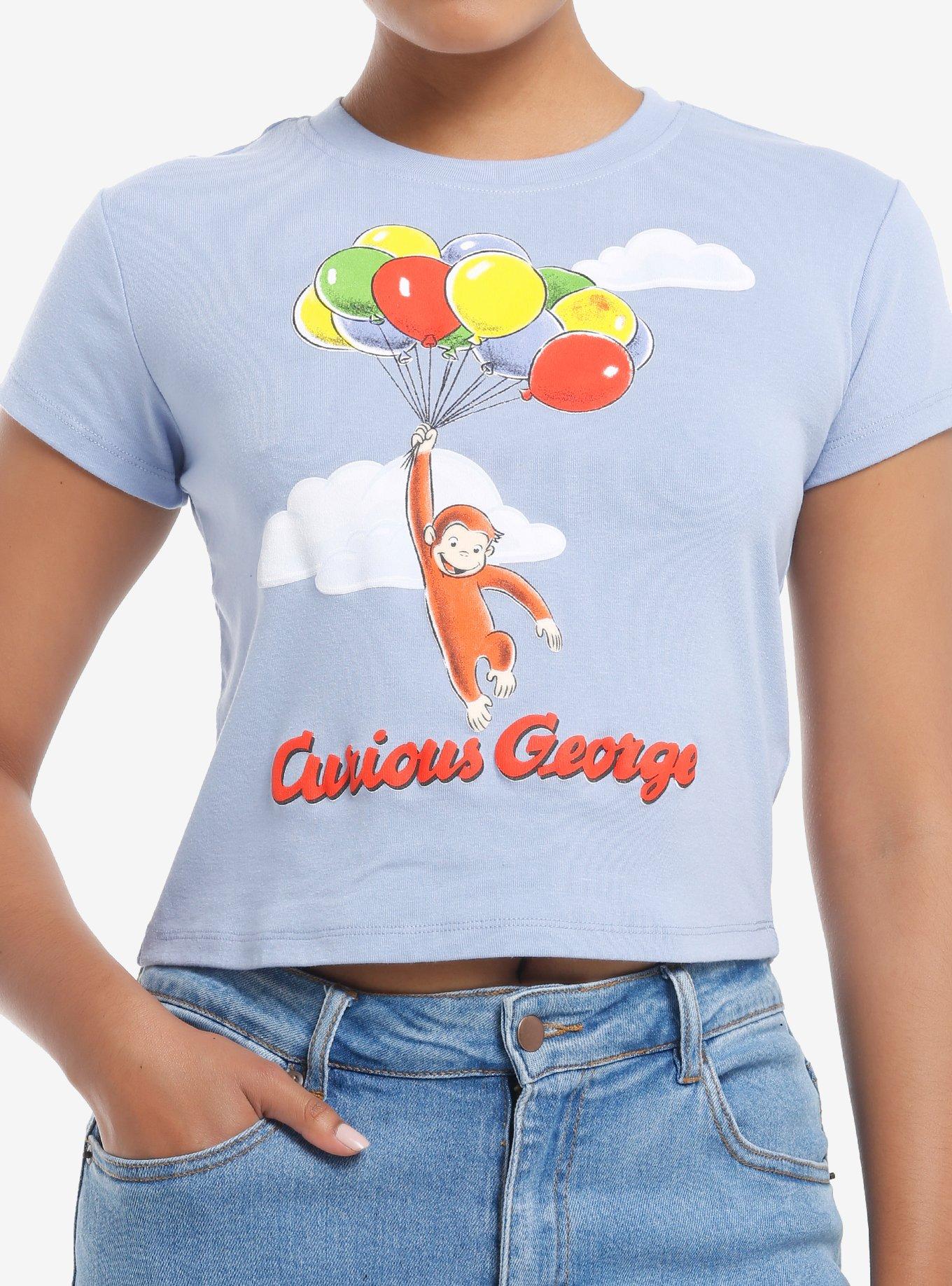 Curious George Balloons Puff Paint Girls T-Shirt, , hi-res