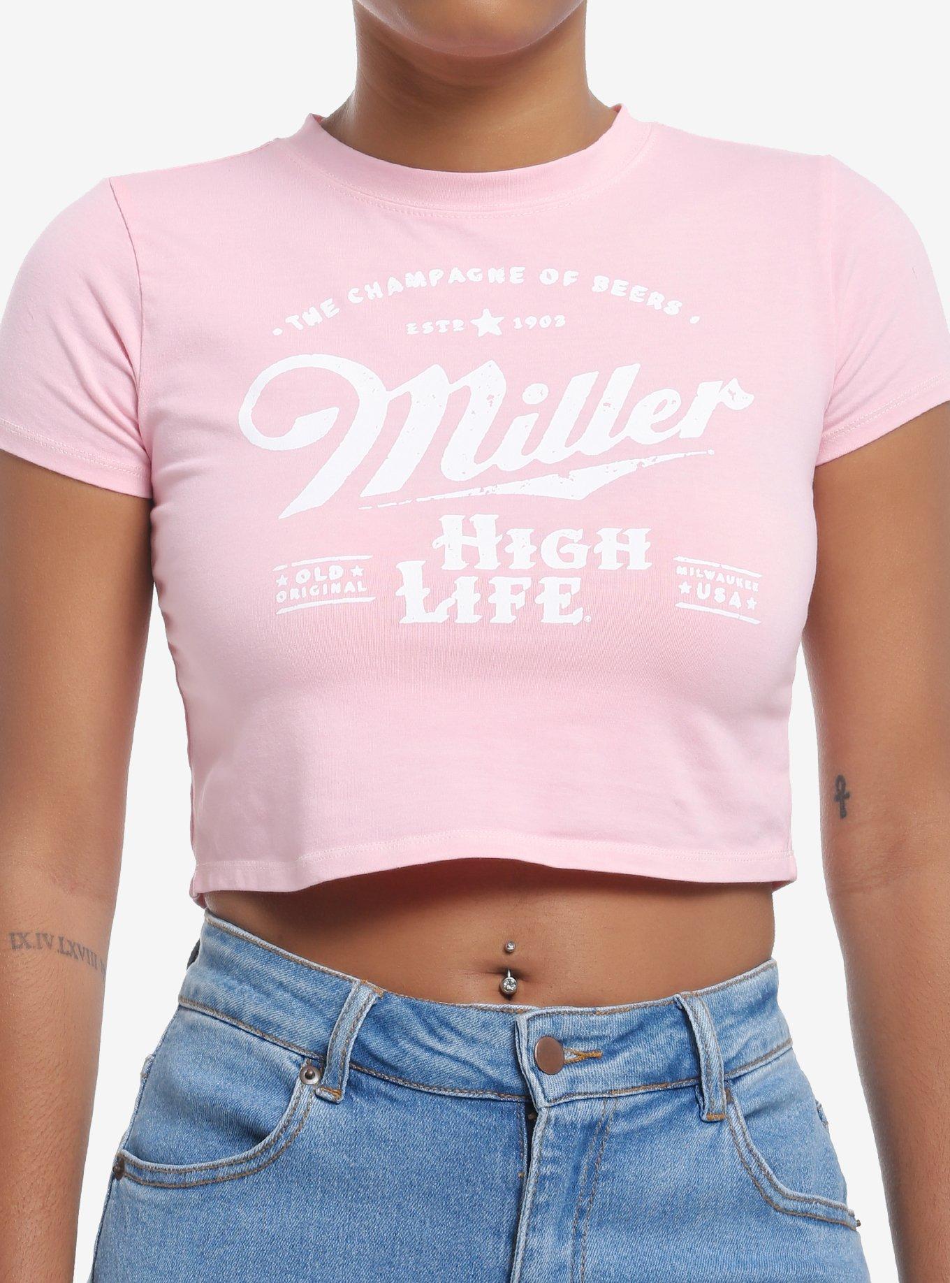 Miller High Life Logo Pastel Pink Girls Baby T-Shirt, , hi-res