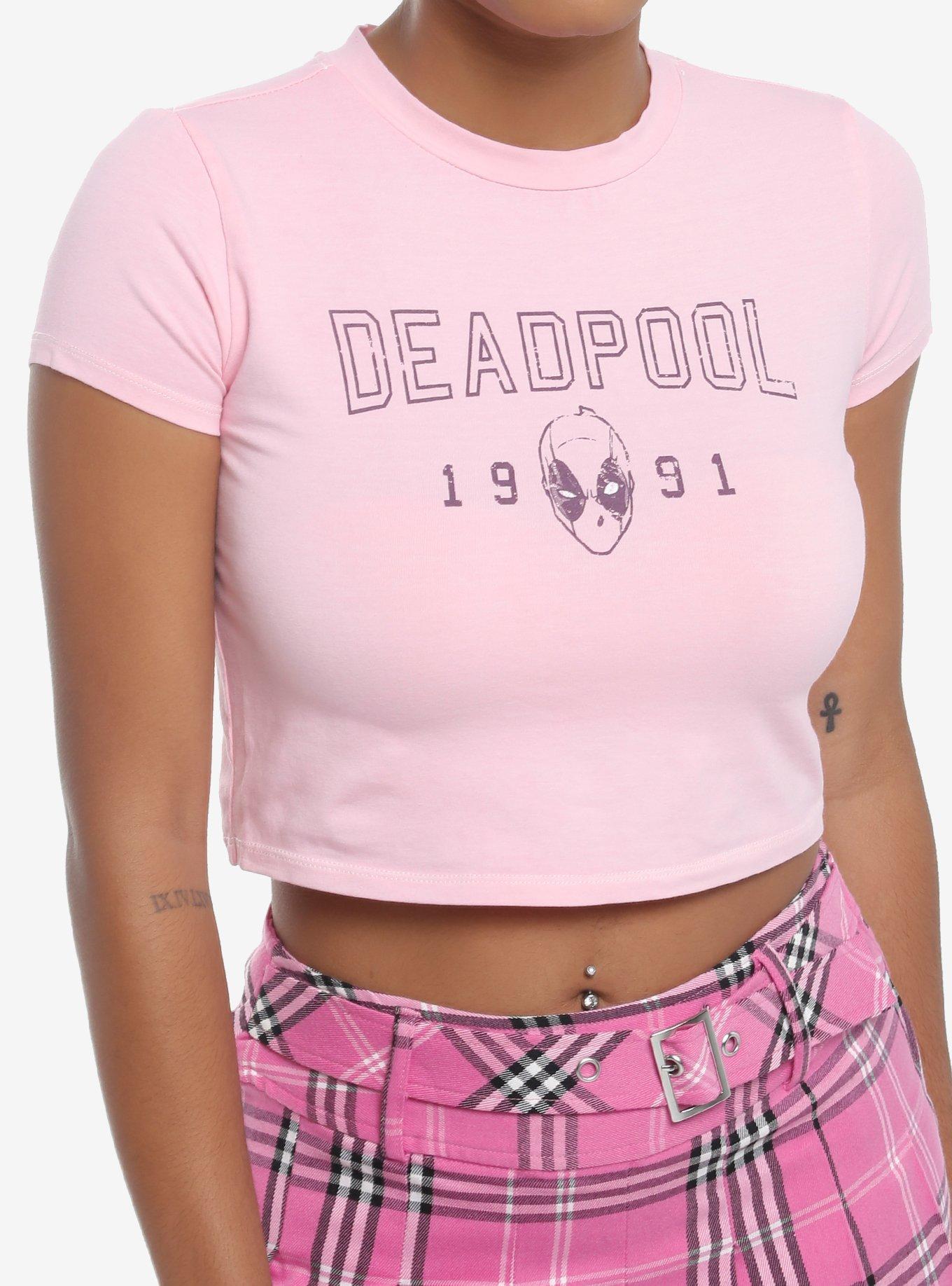 Marvel Deadpool Varsity Pastel Pink Girls Baby T-Shirt, , hi-res