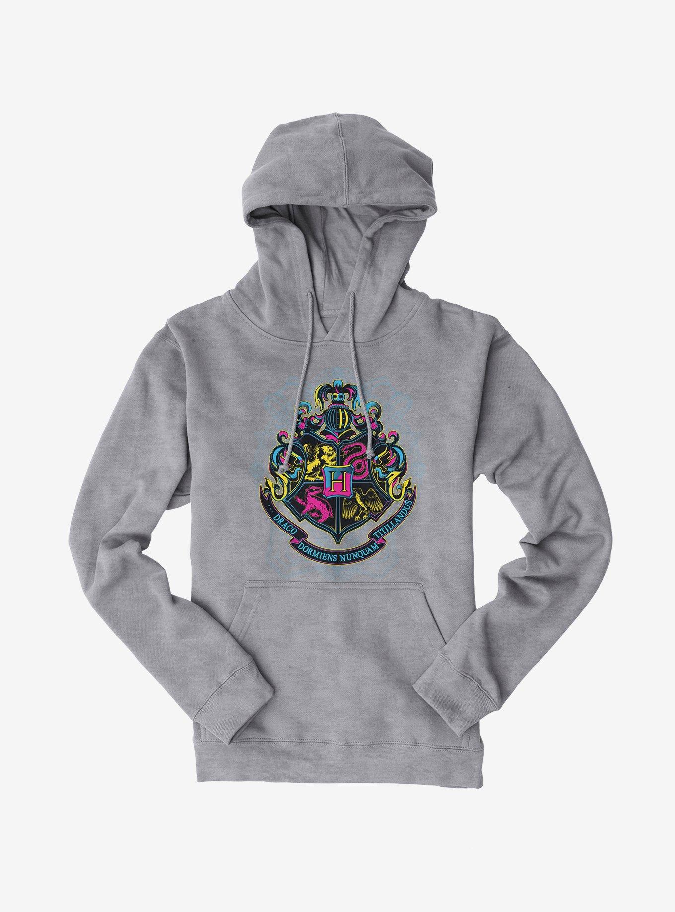 Harry Potter Bright Hogwarts Logo Hoodie, SPORT GRAY, hi-res