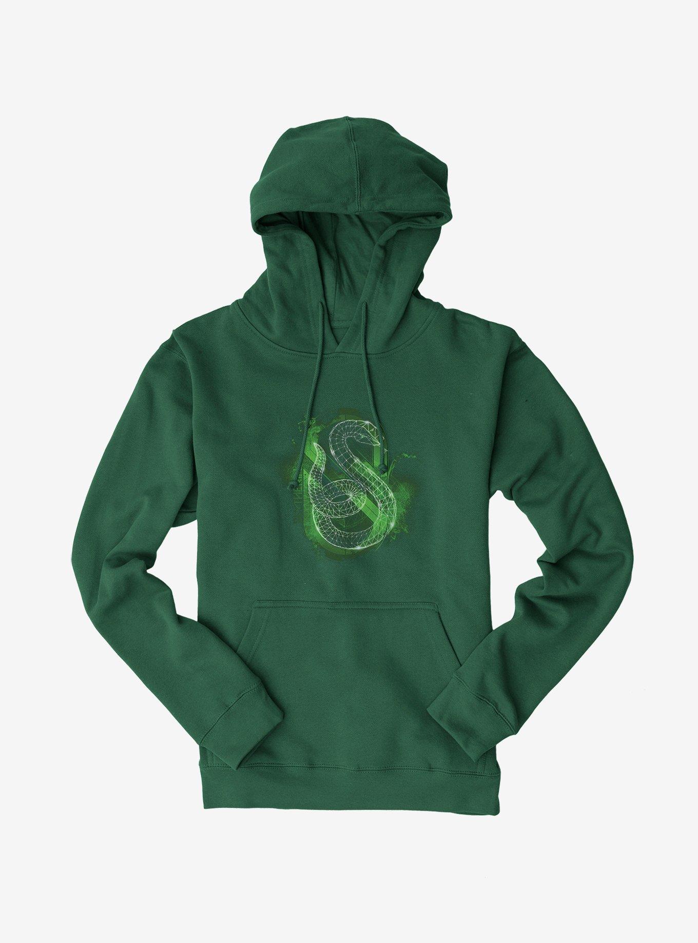 Harry Potter Slytherin Logo Outline Black Hoodie, , hi-res