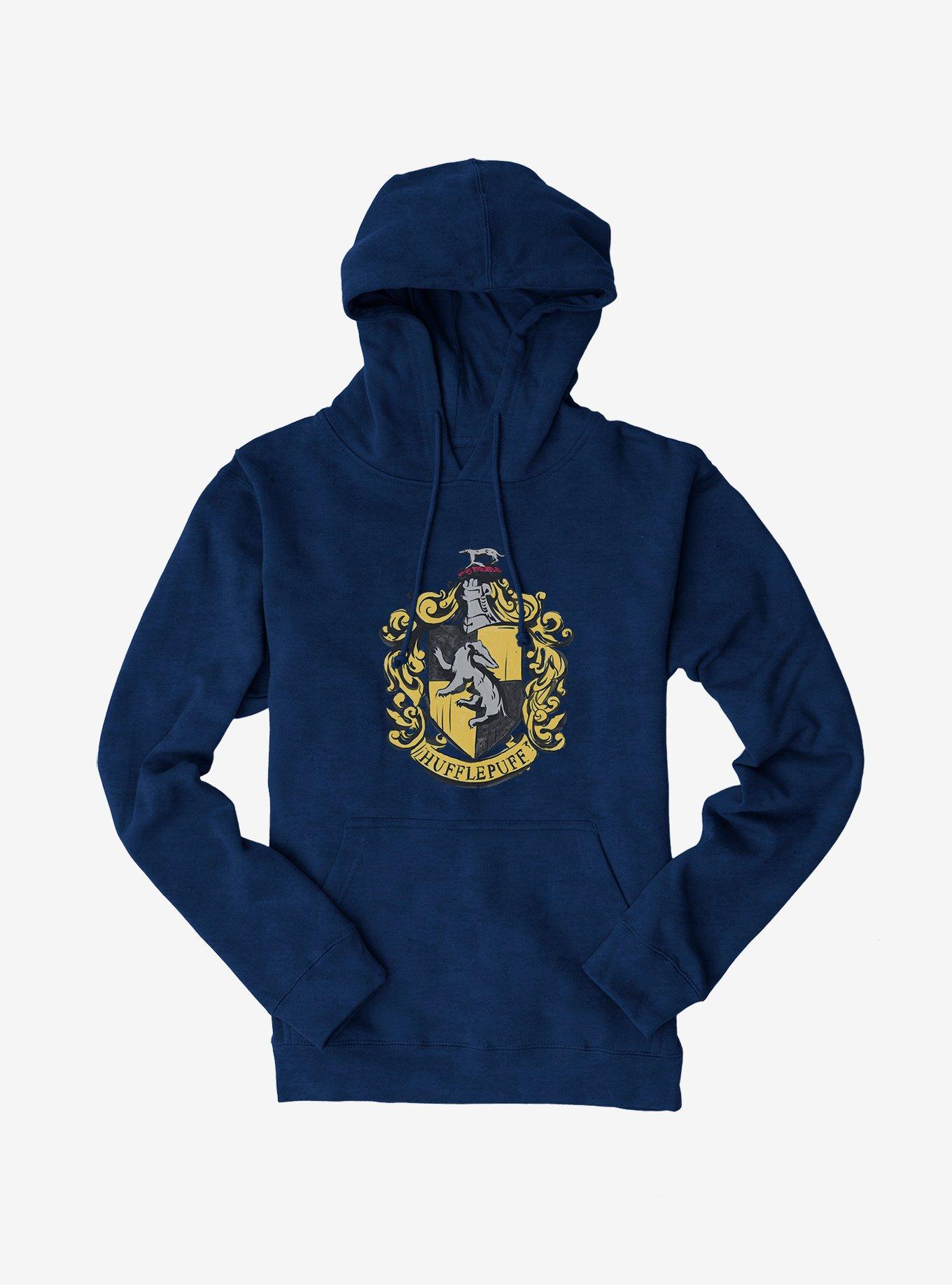 Harry Potter Hufflepuff Shield Hoodie, NAVY, hi-res