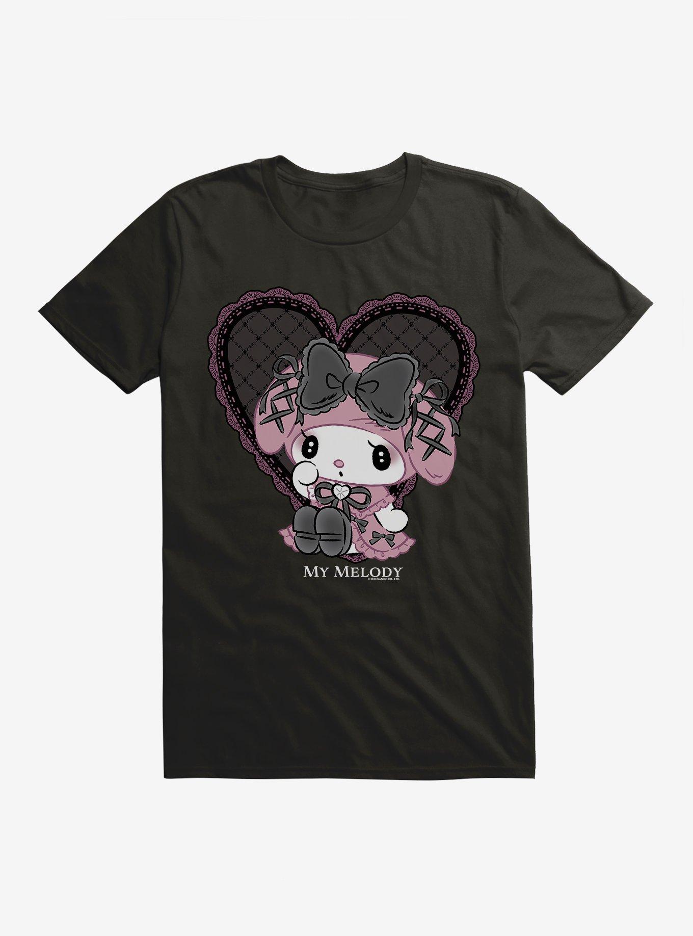 My Melody Lacey Black Heart T-Shirt, , hi-res