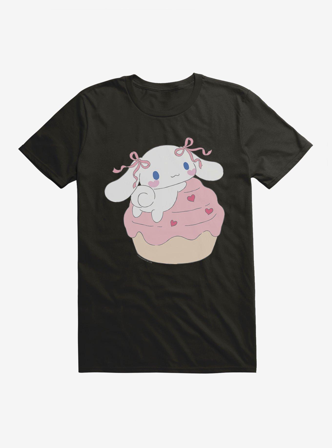 Cinnamoroll Heart Cupcake T-Shirt, BLACK, hi-res