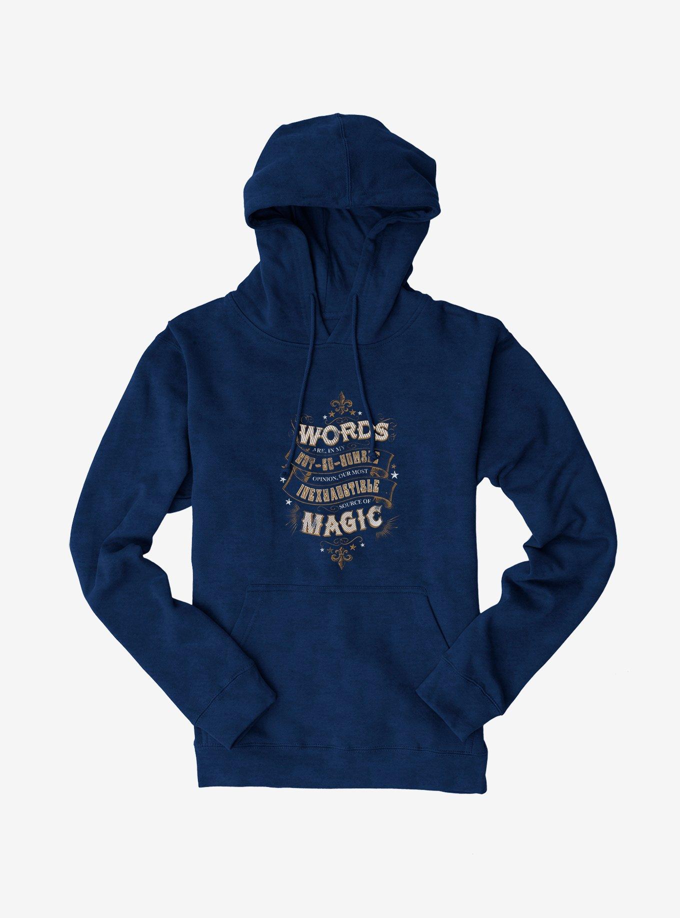 Harry Potter Words Are Magic Quote Hoodie, NAVY, hi-res