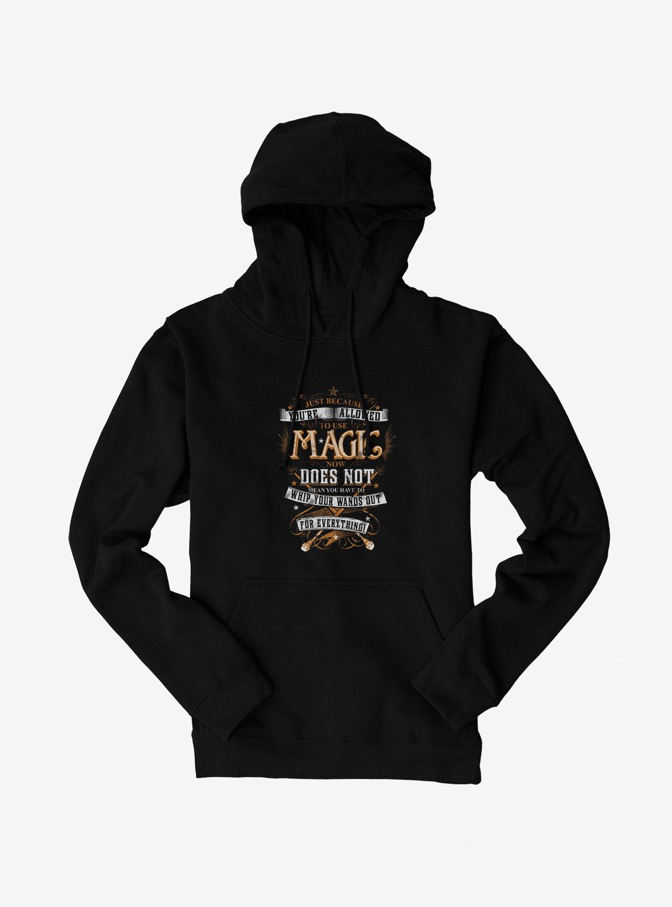 Harry Potter Wands Out Quote Hoodie, BLACK, hi-res