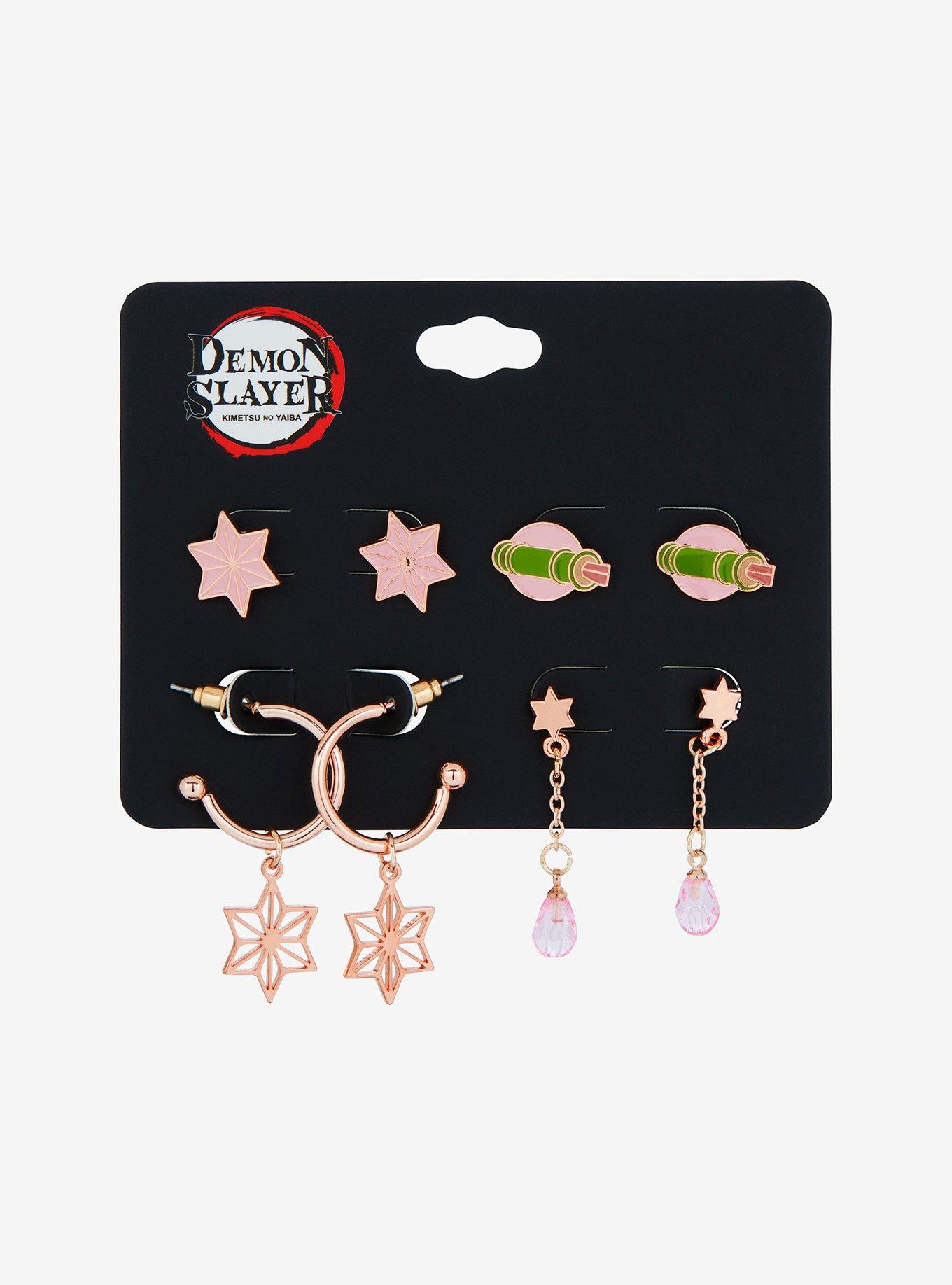 Demon Slayer: Kimetsu No Yaiba Nezuko Icons Earring Set, , hi-res