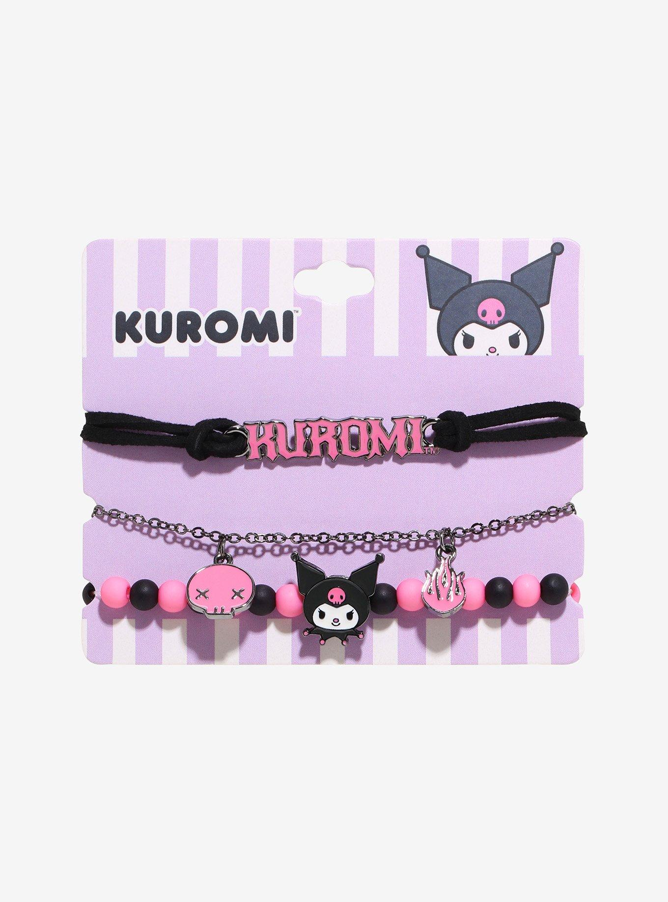 Kuromi Black & Pink Bracelet Set, , hi-res