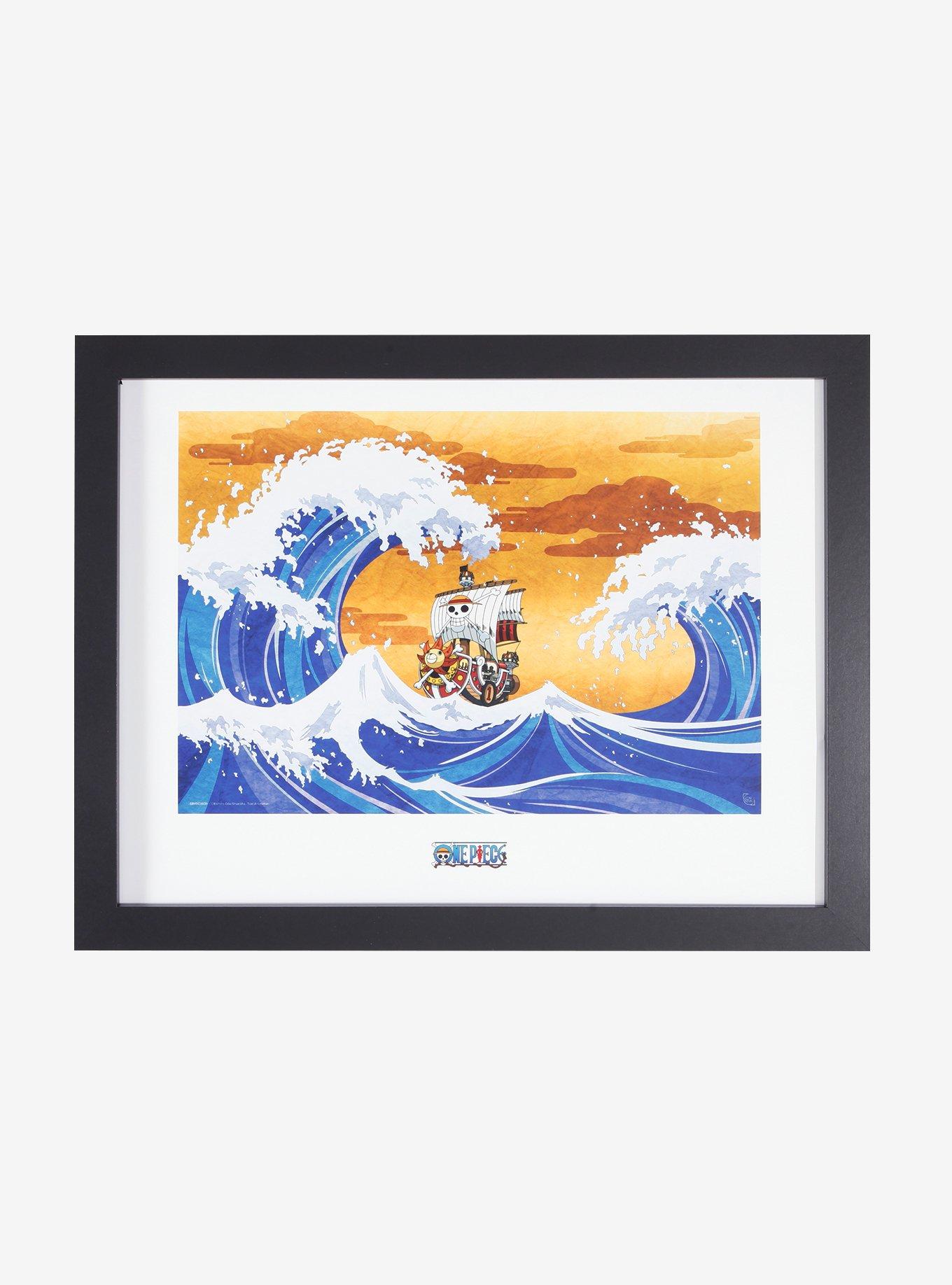 One Piece Thousand Sunny Great Wave Framed Wall Art, , hi-res