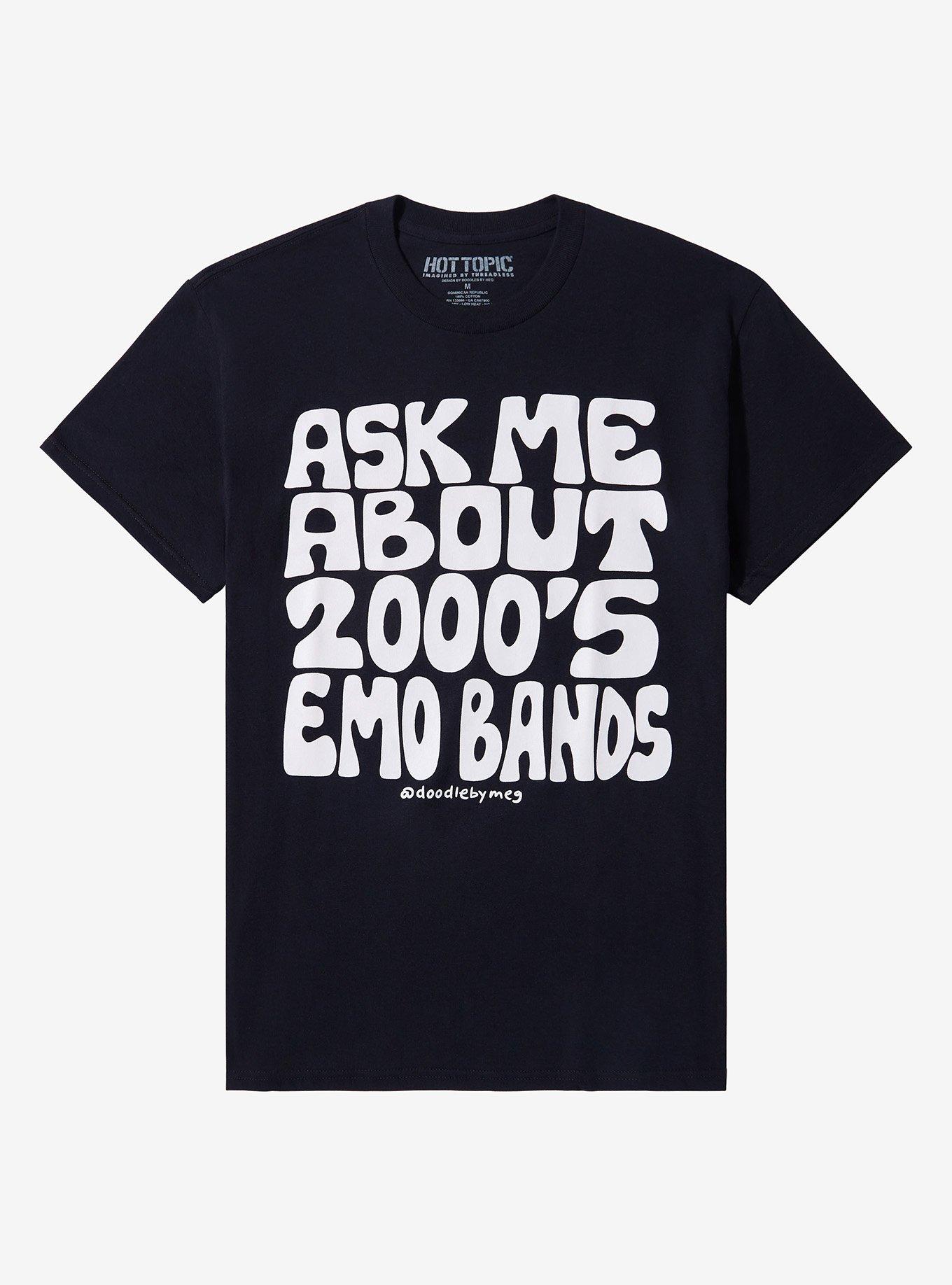 2000's Emo Bands T-Shirt By Doodle By Meg, BLACK, hi-res