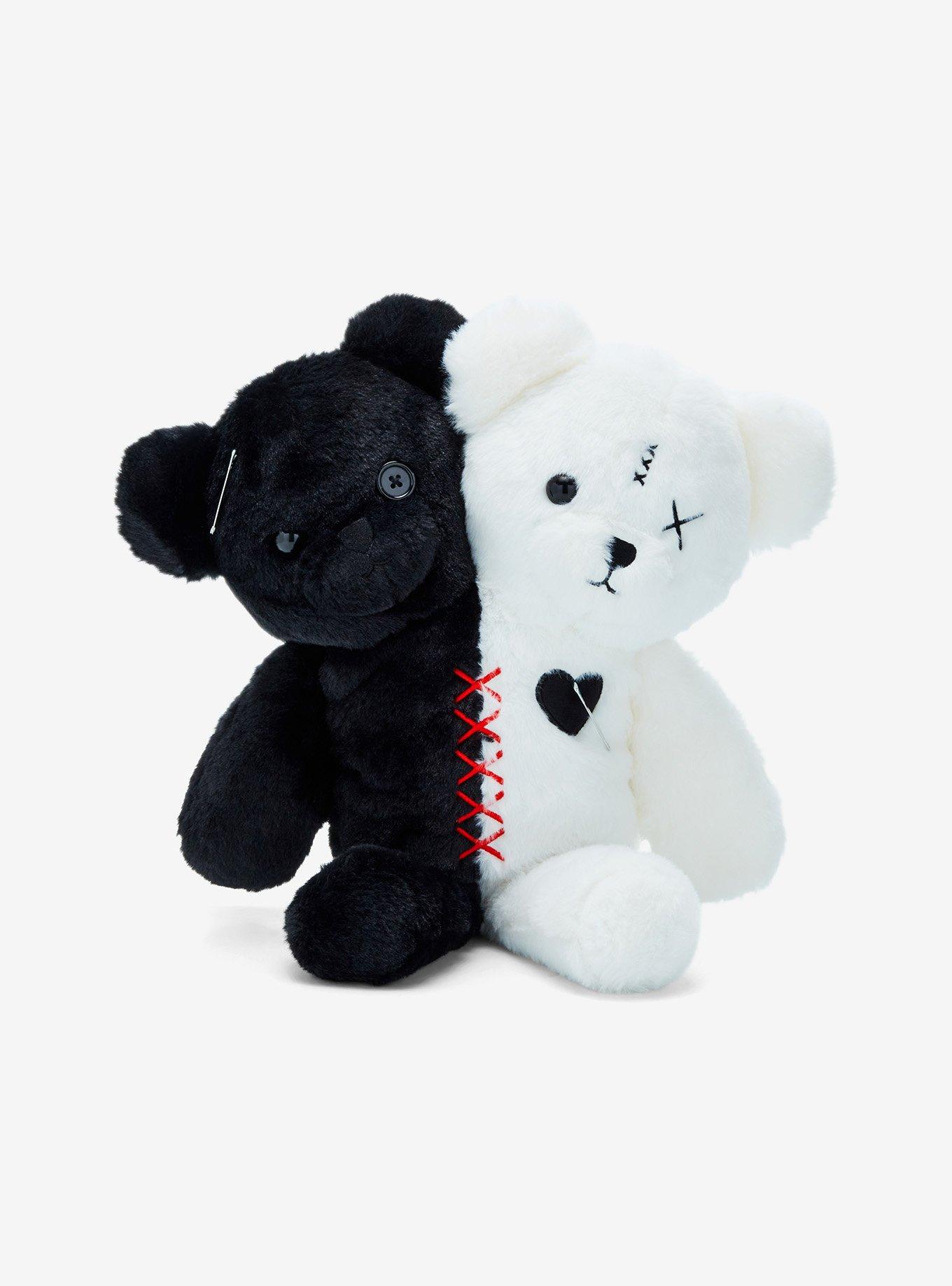 Black & White Double-Headed Bear Plush Mini Backpack, , hi-res