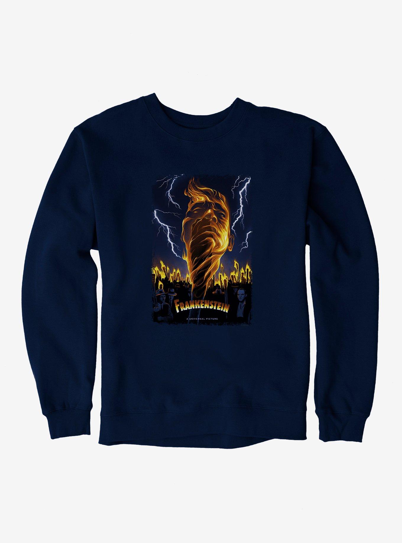 Frankenstein Lightning Sweatshirt, NAVY, hi-res