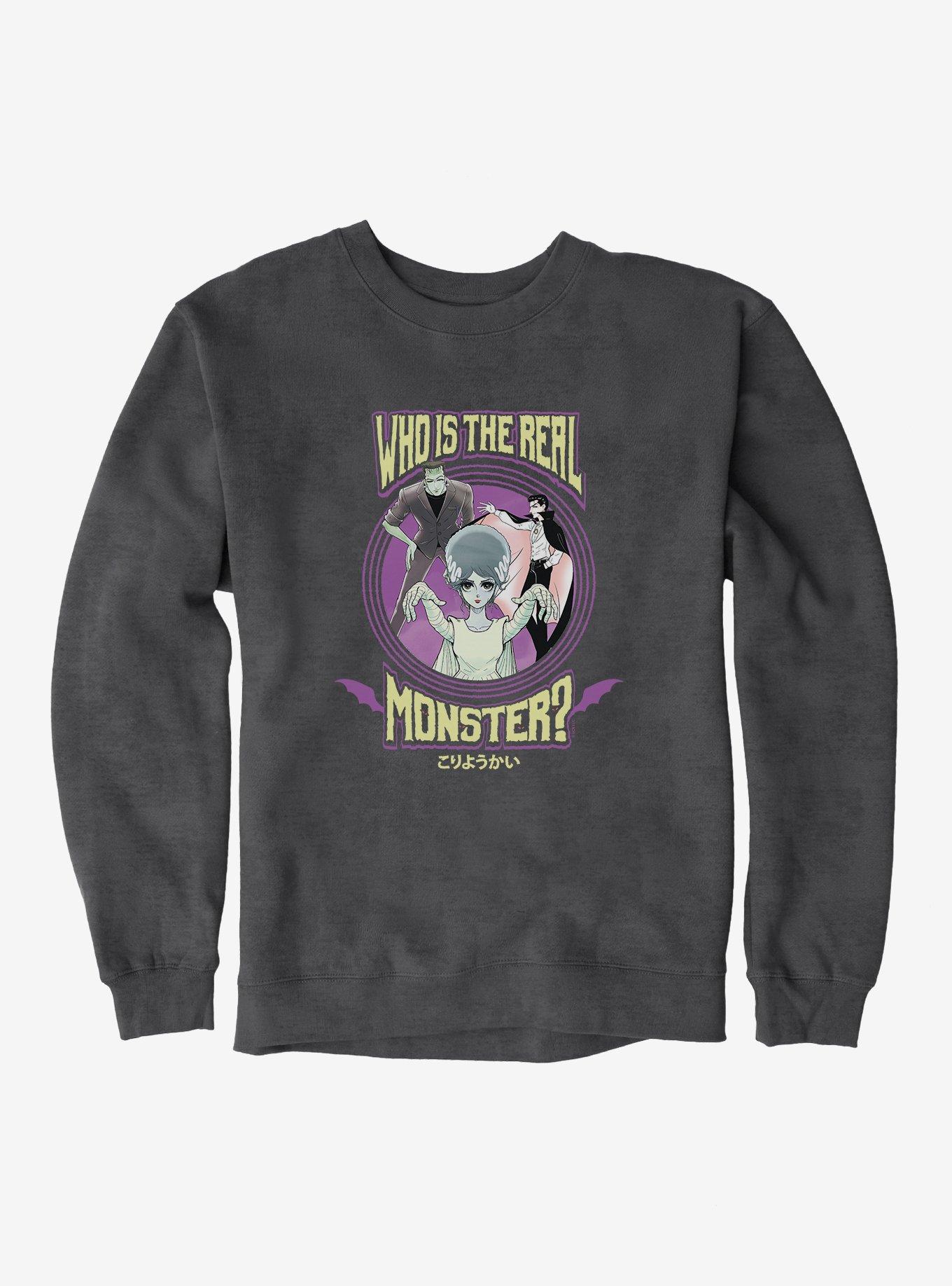 Universal Anime Monsters Real Monster Trio Sweatshirt, DARK HEATHER, hi-res