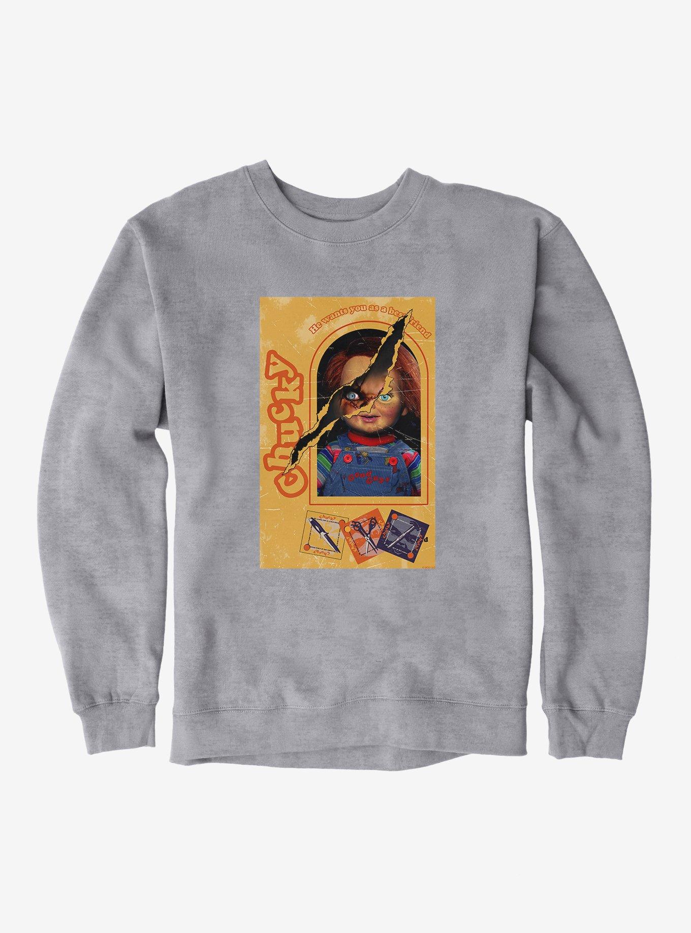 Chucky Doll Box Torn Sweatshirt, , hi-res