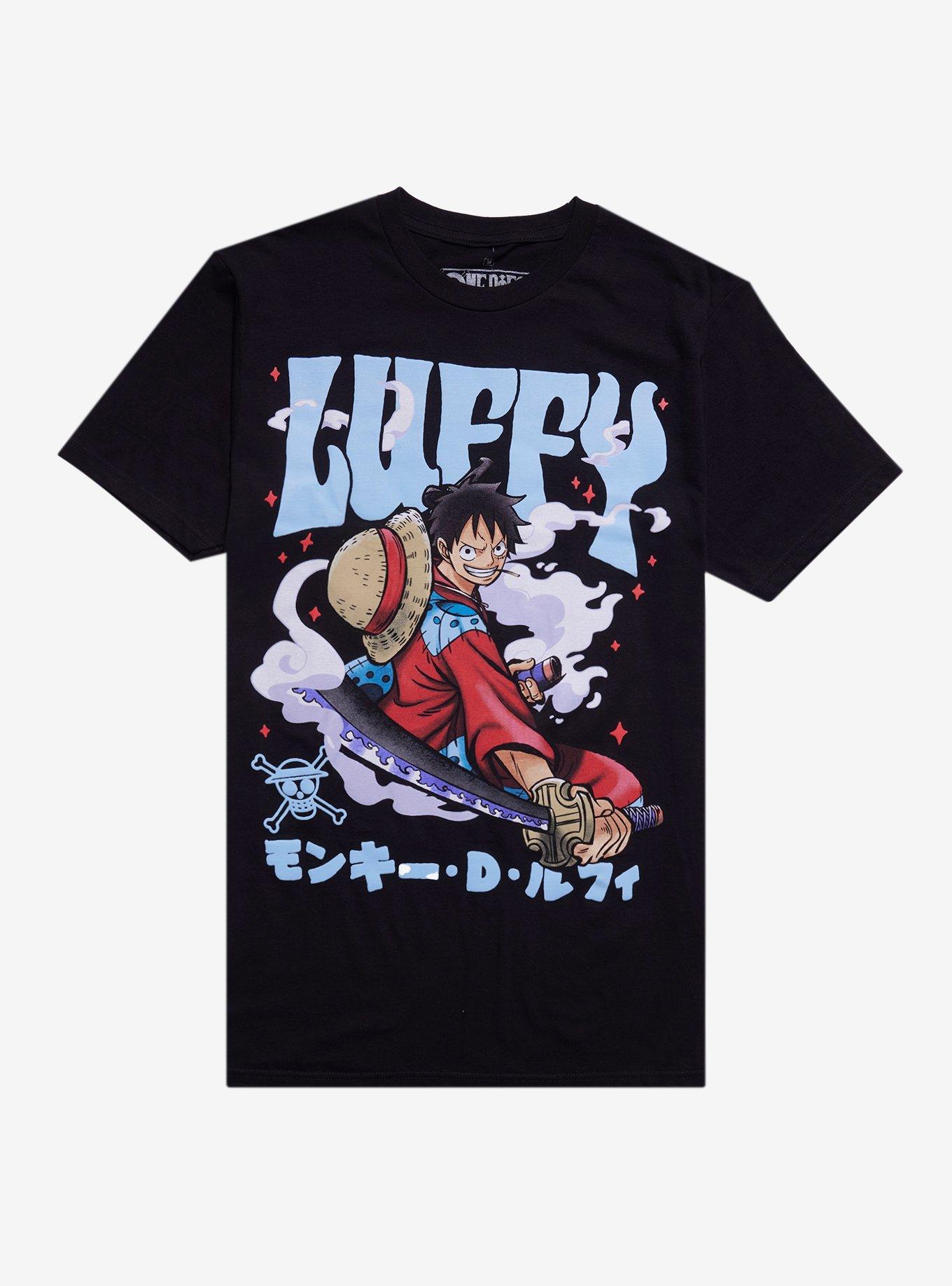 One Piece Luffy Samurai Sword Puff Print T-Shirt, , hi-res