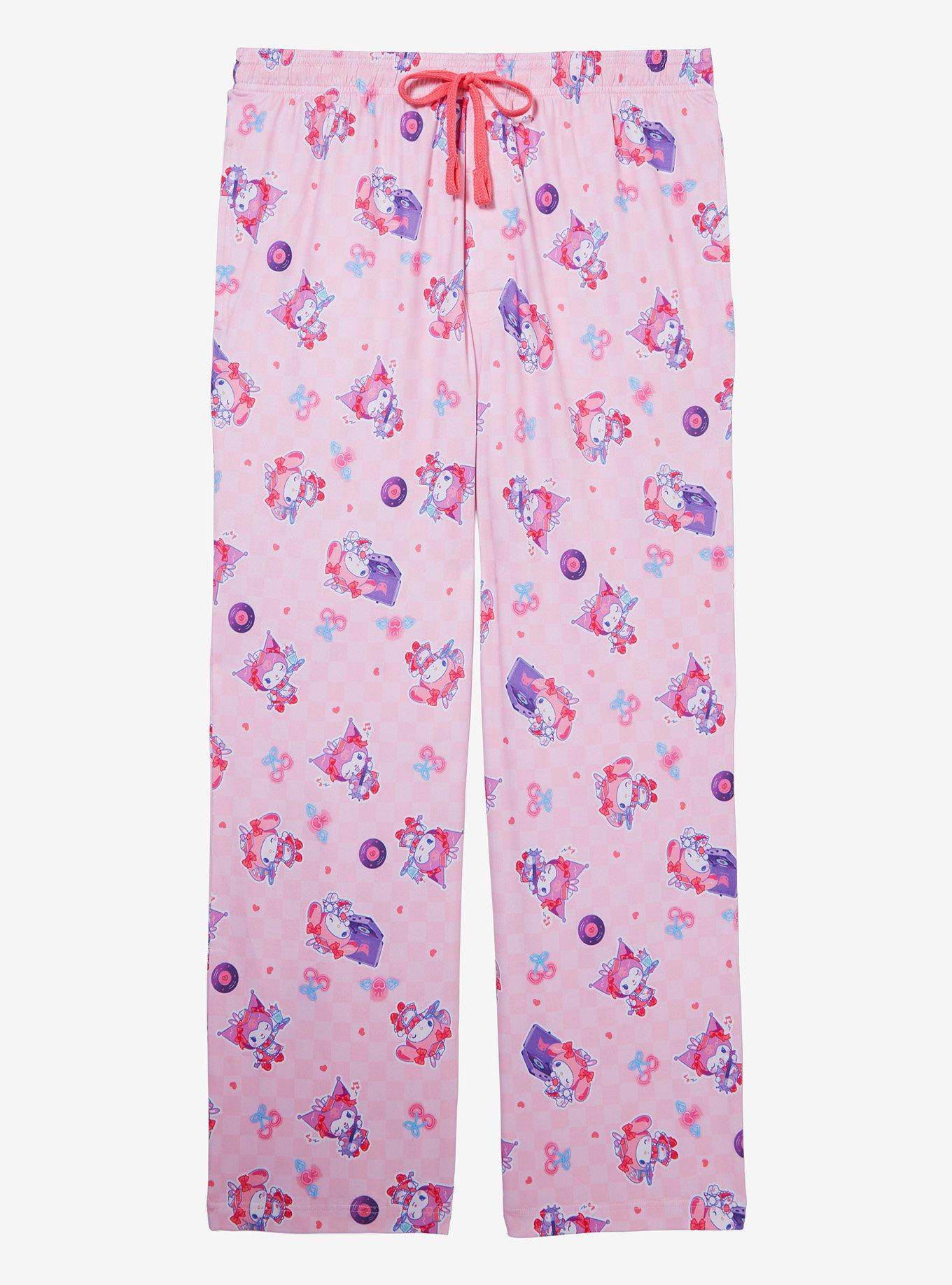 Sanrio Kuromi & My Melody Cherry Allover Print Sleep Pants &mdash; BoxLunch Exclusive, CHECKERED, hi-res