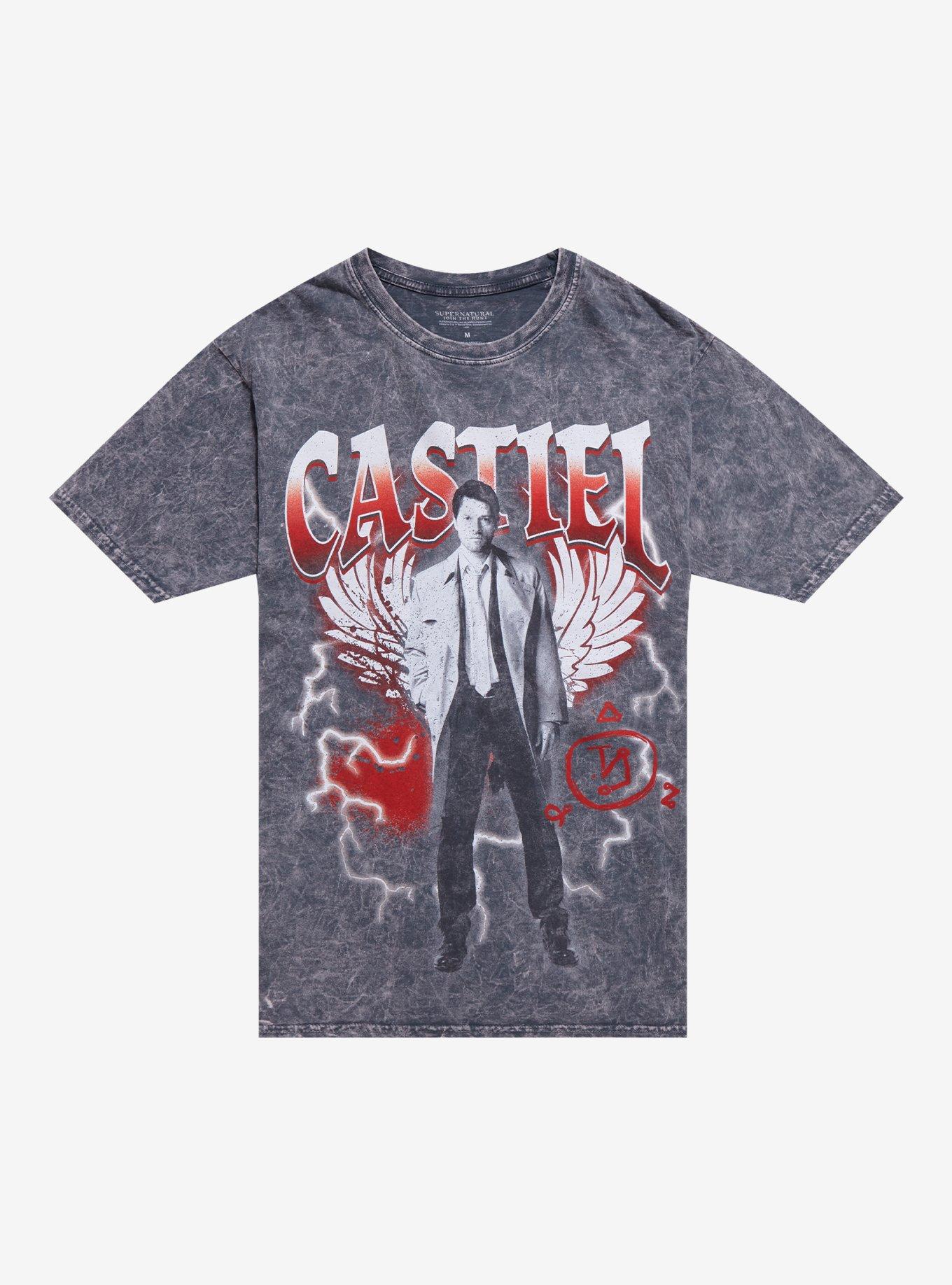 Supernatural Castiel Two-Sided Mineral Wash T-Shirt, MULTI, hi-res