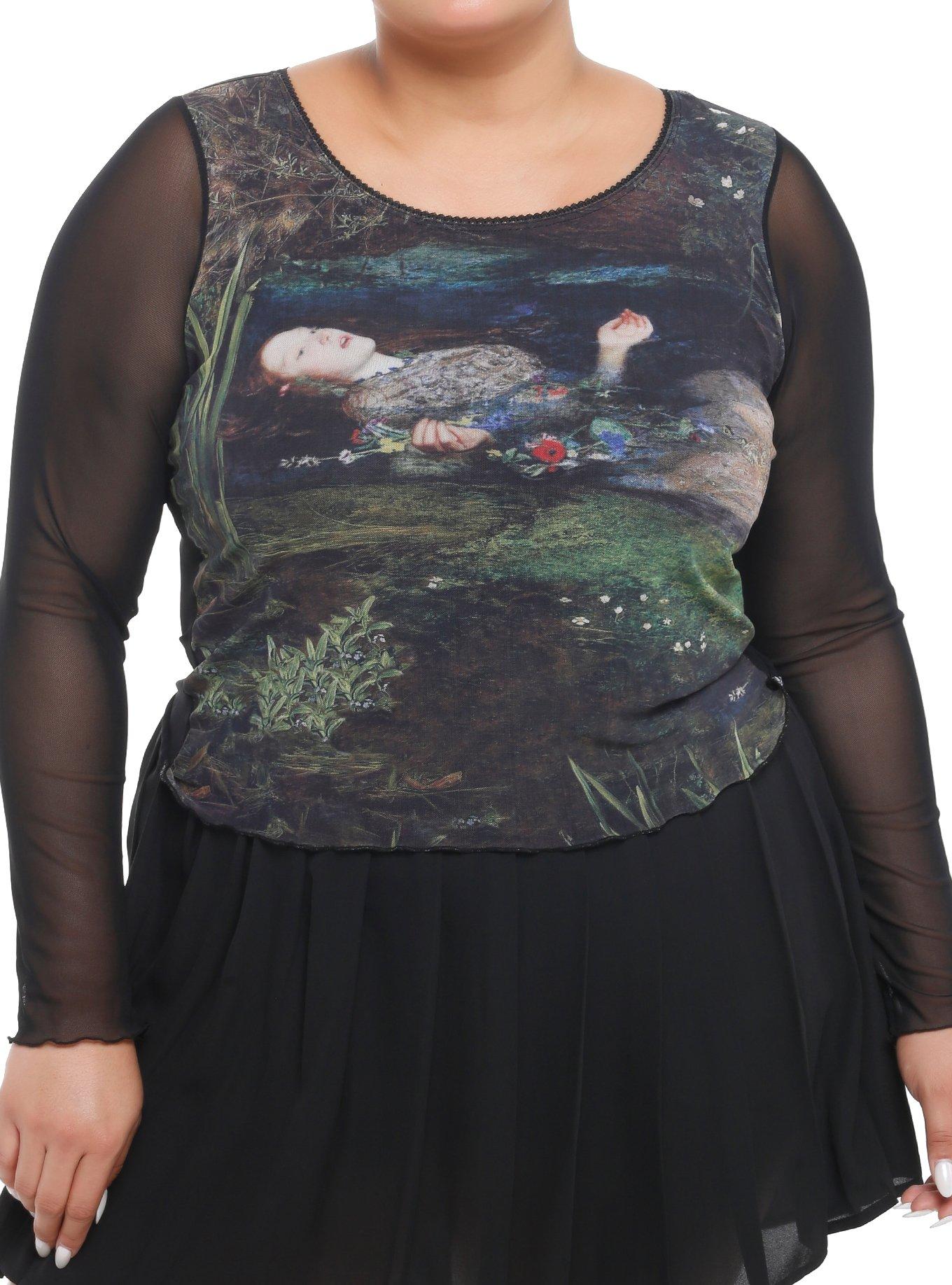 Thorn & Fable Ophelia Mesh Girls Long-Sleeve Top Plus Size, , hi-res