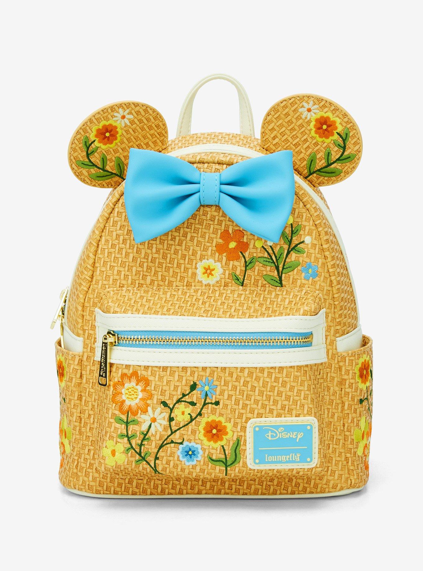 Loungefly Disney Minnie Mouse Raffia Floral Ears Mini Backpack - BoxLunch Exclusive, , hi-res