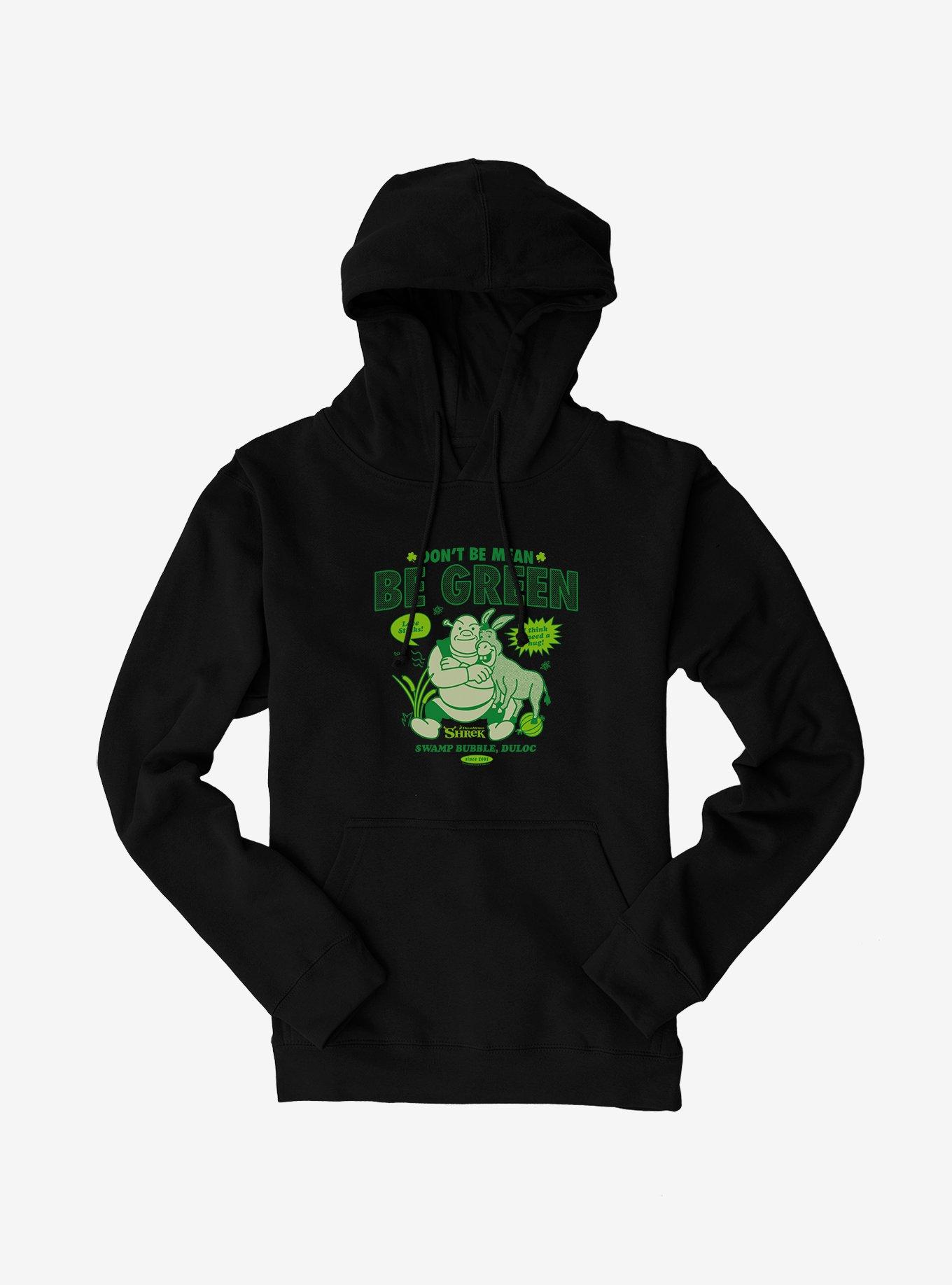 Shrek Don't Be Mean Be Green Hoodie, BLACK, hi-res